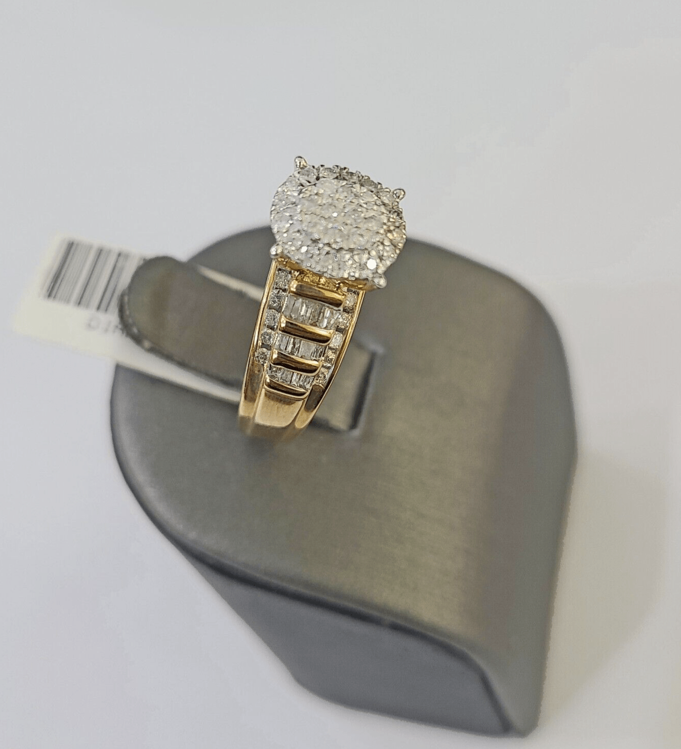 Real 10k Yellow Gold Diamond Ladies Ring Women Engagement Wedding - GoldenlinQ