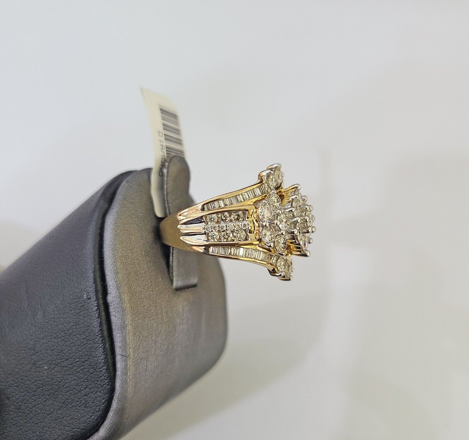 Real 10k Yellow Gold Diamond Ladies Ring Women Engagement Wedding - GoldenlinQ