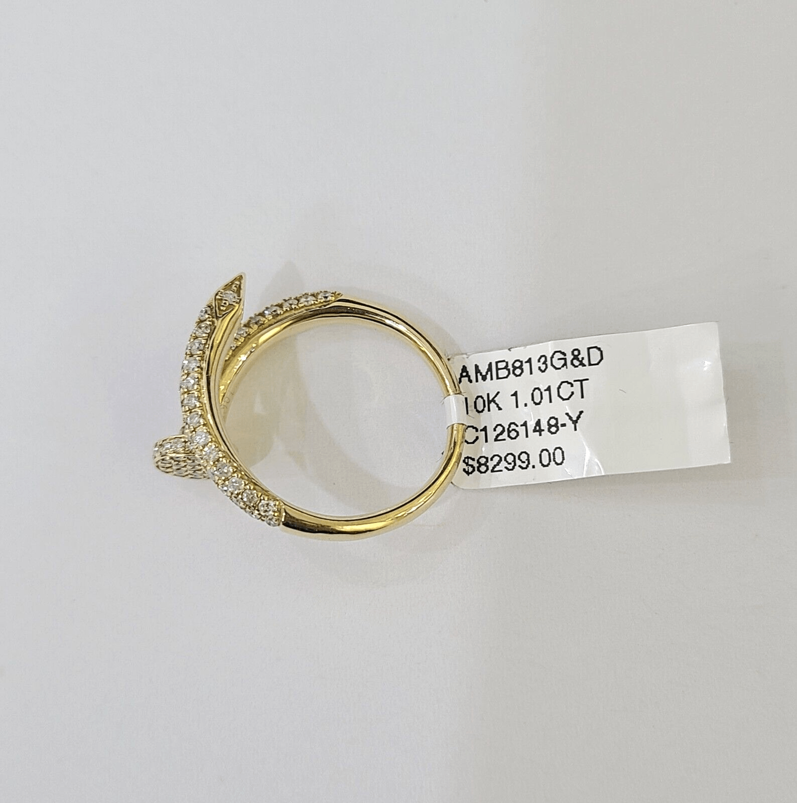 Real 10k Yellow Gold Diamond Ladies Ring Women Engagement Wedding - GoldenlinQ