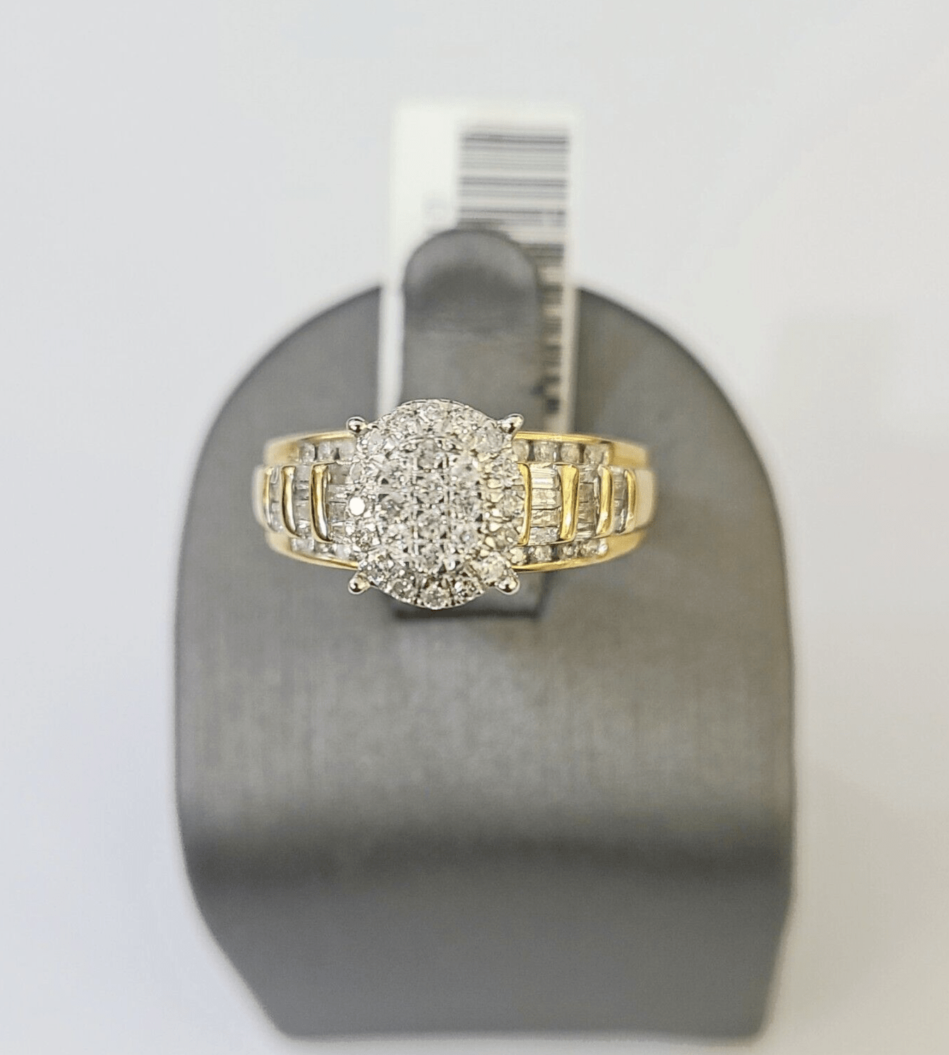 Real 10k Yellow Gold Diamond Ladies Ring Women Engagement Wedding - GoldenlinQ