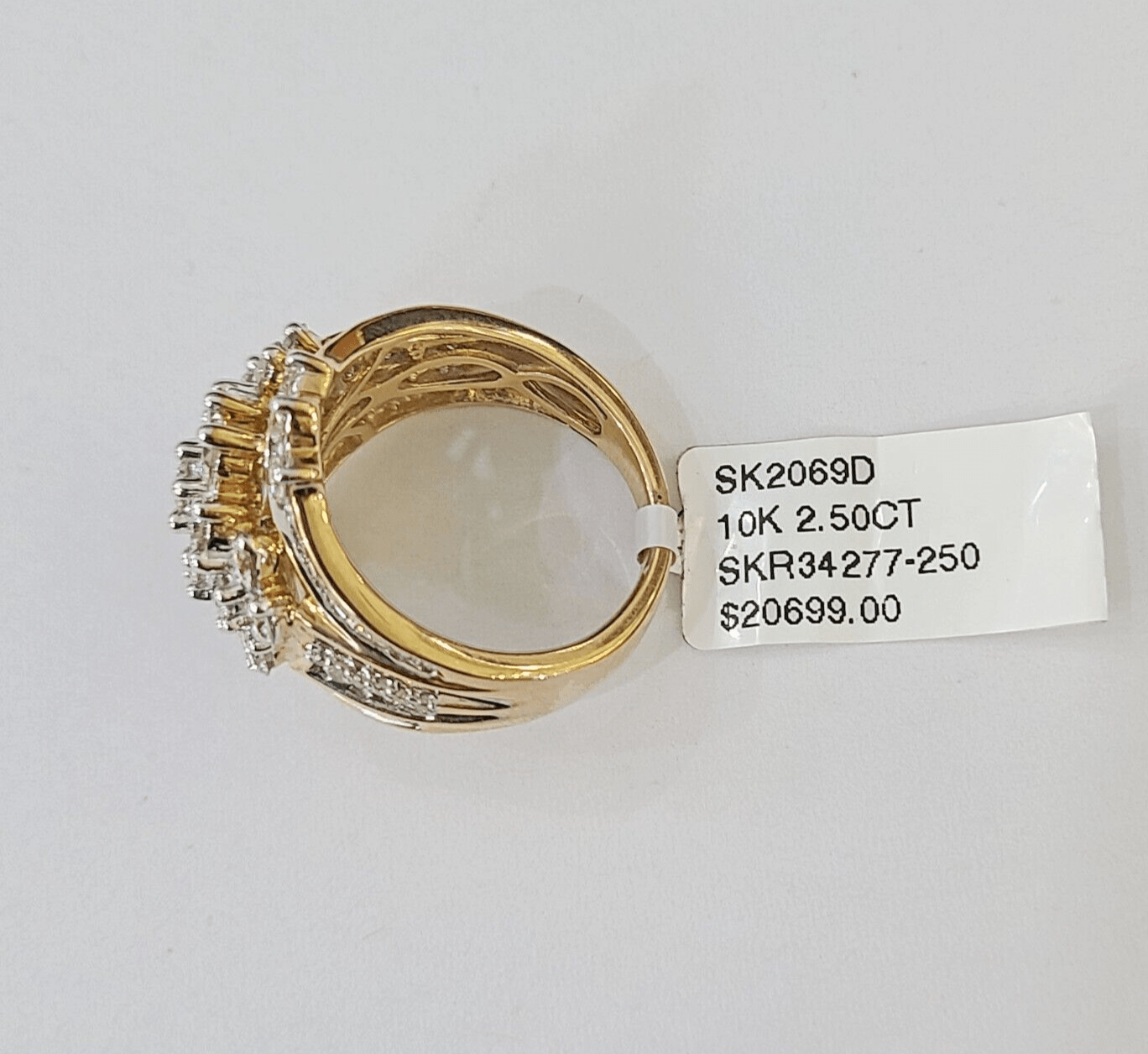 Real 10k Yellow Gold Diamond Ladies Ring Women Engagement Wedding - GoldenlinQ