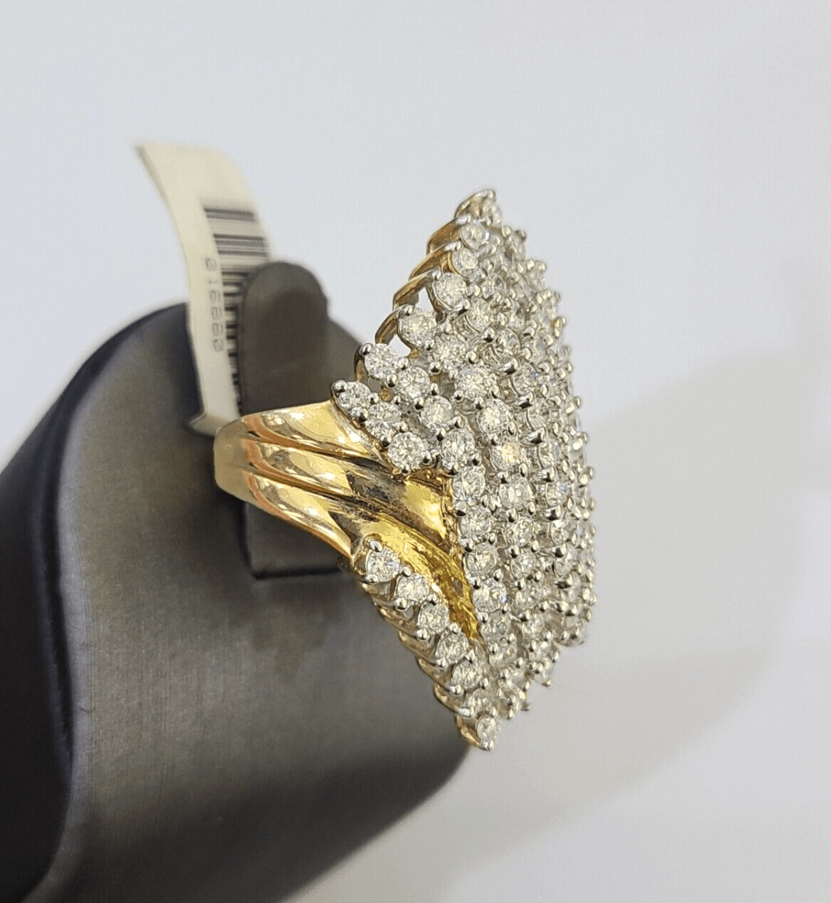 Real 10k Yellow Gold Diamond Ladies Ring Women Engagement Wedding - GoldenlinQ