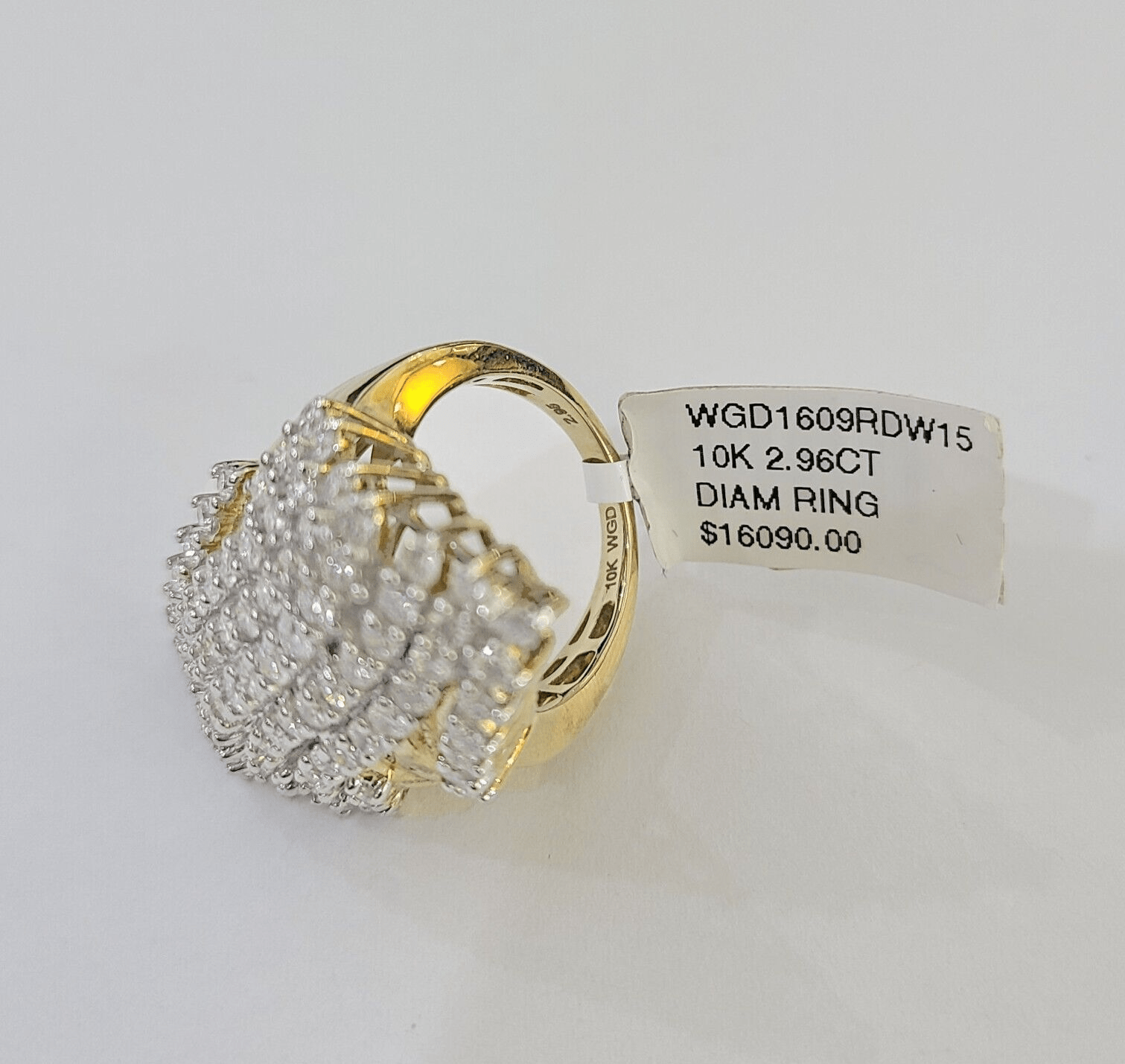 Real 10k Yellow Gold Diamond Ladies Ring Women Engagement Wedding - GoldenlinQ