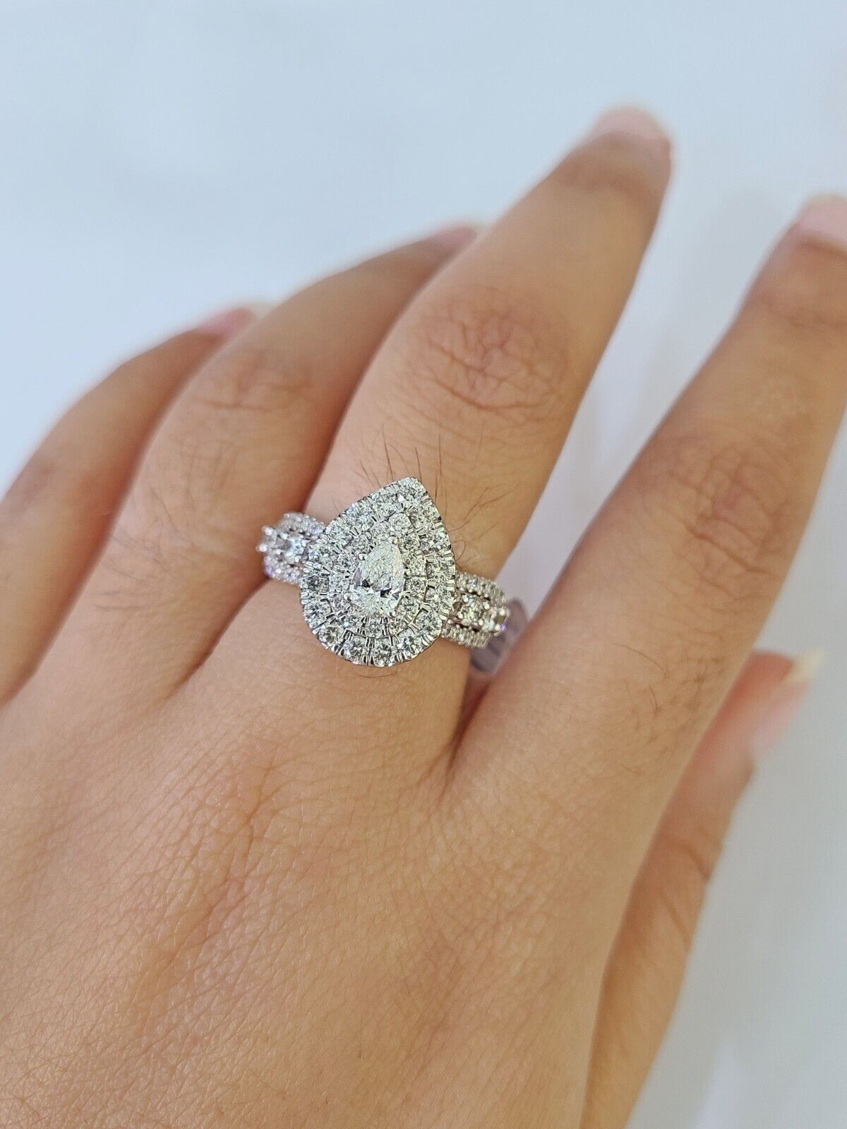 Real 10k Yellow Gold Diamond Ladies Ring Women Engagement Wedding Genuine - GoldenlinQ