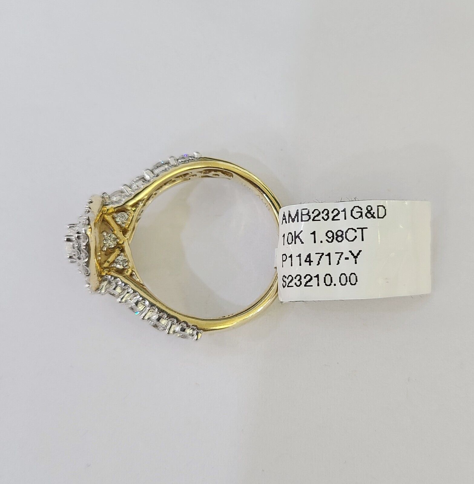 Real 10k Yellow Gold Diamond Ladies Ring Women Engagement Wedding Genuine - GoldenlinQ