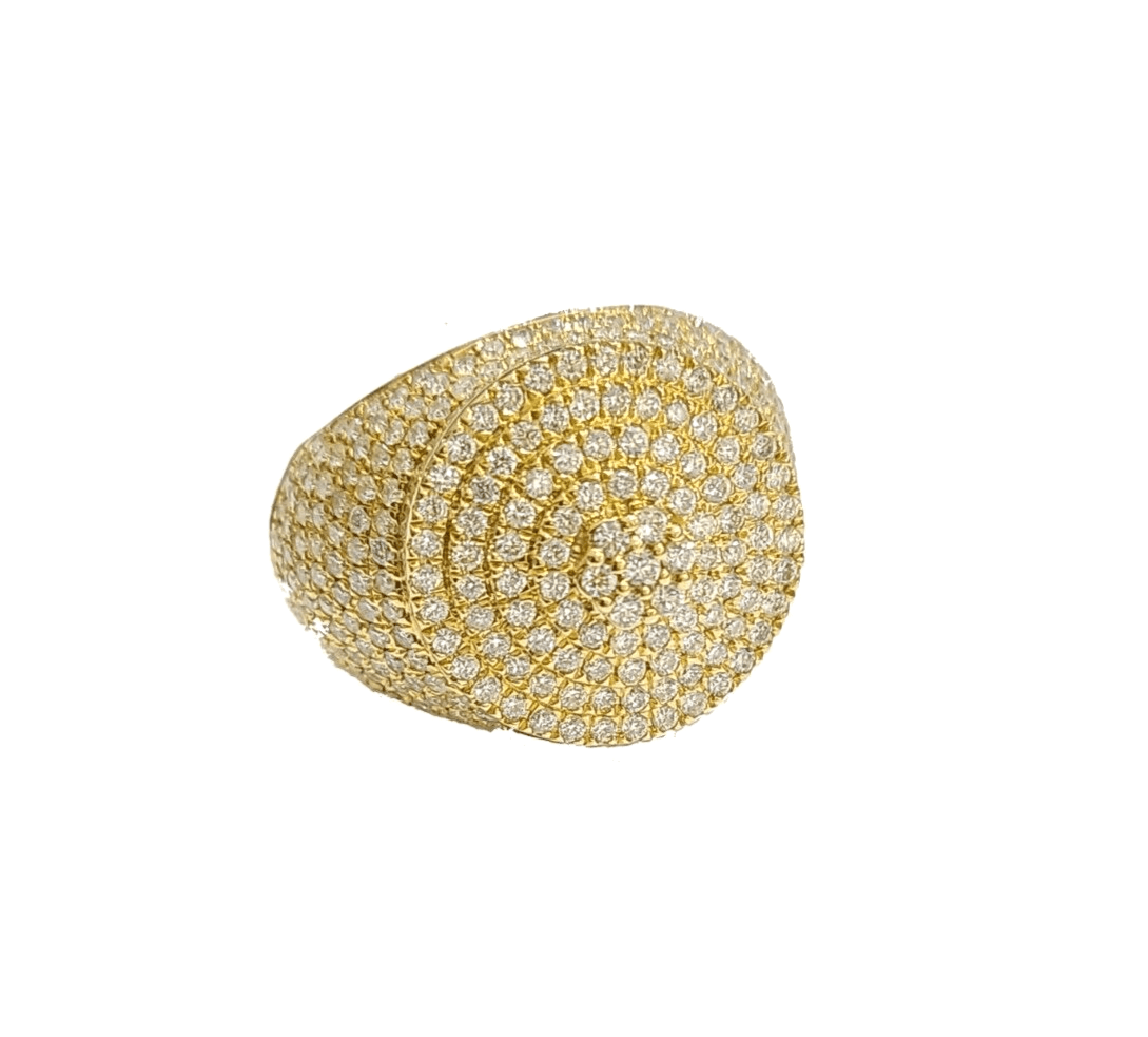 Real 10k Yellow Gold Diamond Lollipop Ring Genuine 3.26CT Diamonds 10kt Size 10 - GoldenlinQ