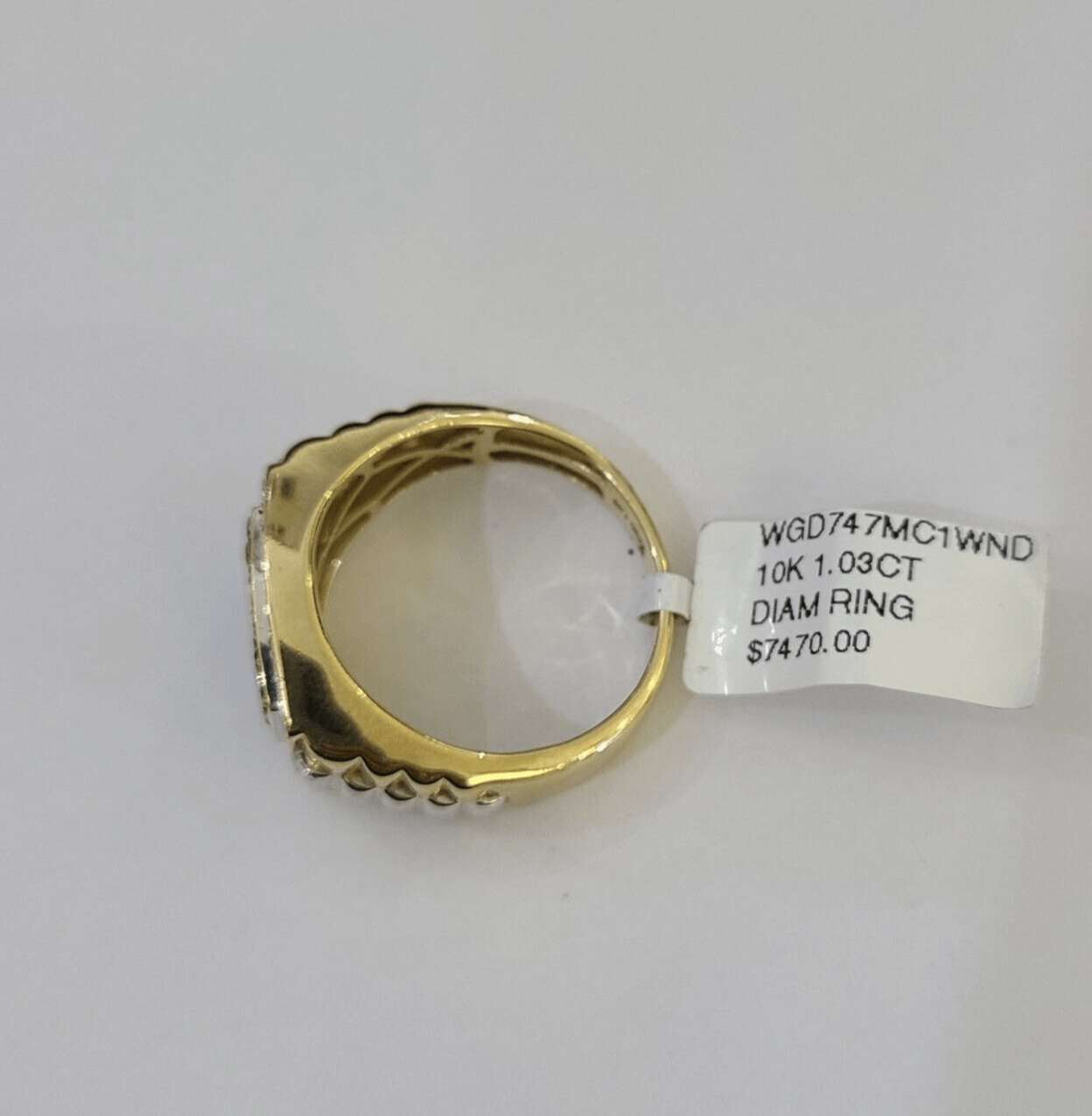 Real 10k Yellow Gold Diamond Mens Ring Band Wedding Casual Genuine Natural - GoldenlinQ