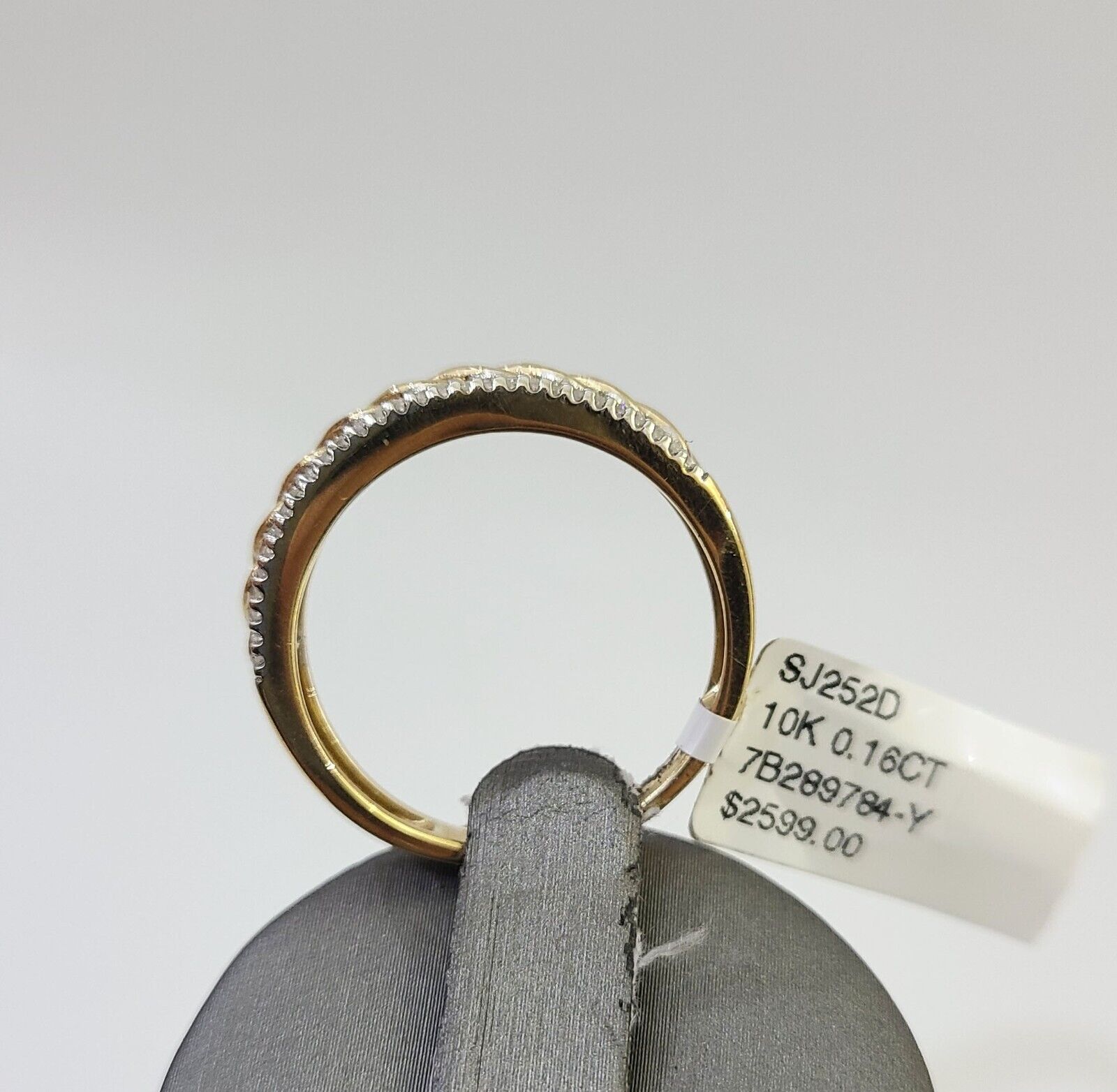 Real 10k Yellow Gold Diamond Mens Ring Band Wedding Genuine Natural - GoldenlinQ