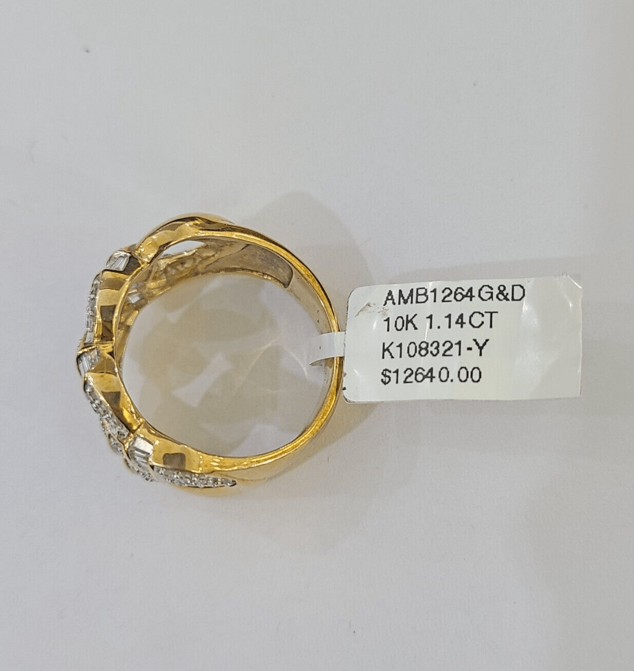 Real 10k Yellow Gold Diamond Mens Ring Band Wedding Genuine Natural - GoldenlinQ