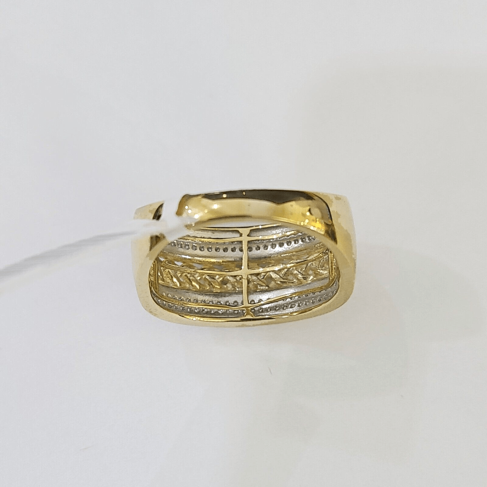 Real 10k Yellow Gold Diamond Mens Ring Band Wedding Genuine Natural - GoldenlinQ