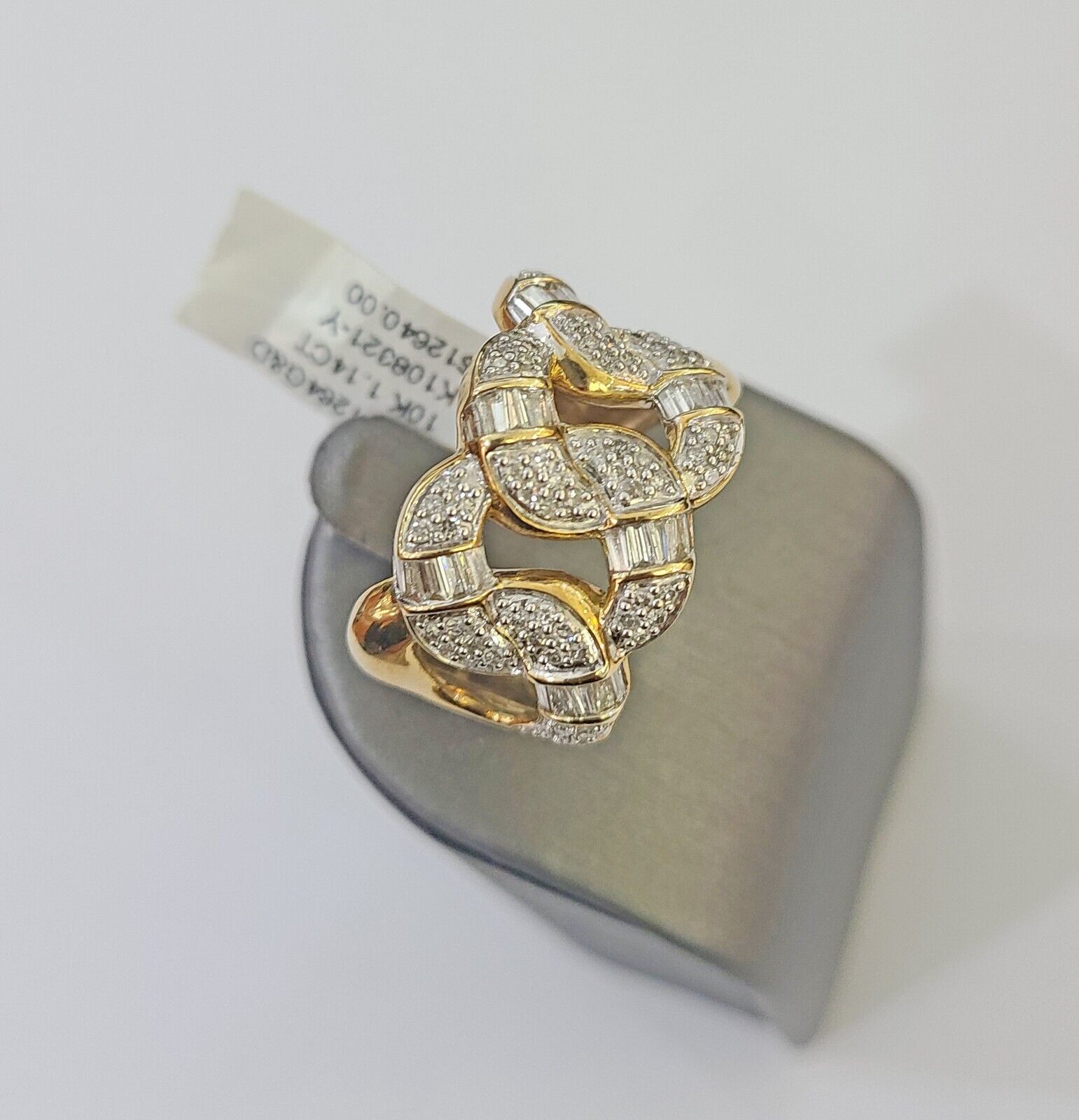 Real 10k Yellow Gold Diamond Mens Ring Band Wedding Genuine Natural - GoldenlinQ