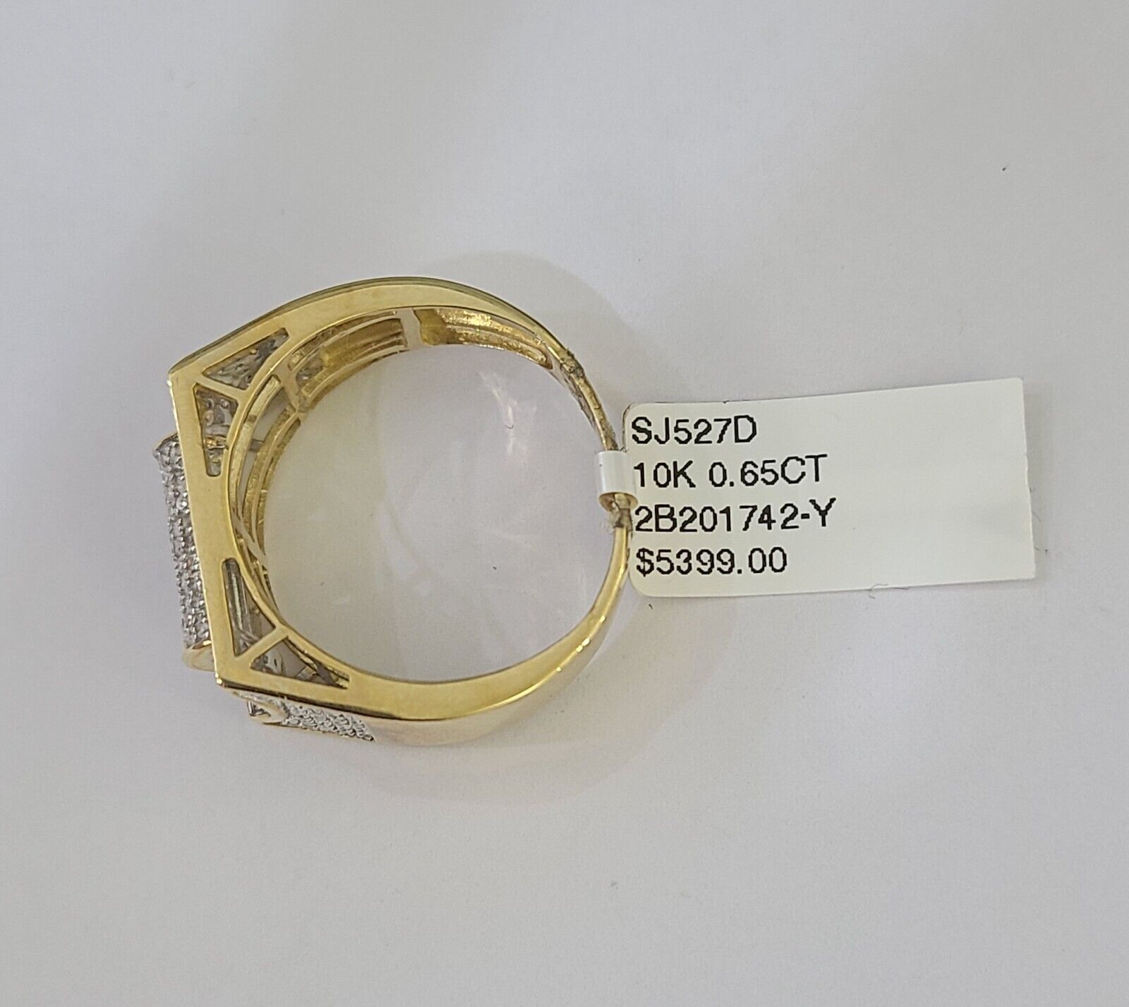 Real 10k Yellow Gold Diamond Mens Ring Band Wedding Genuine Natural - GoldenlinQ