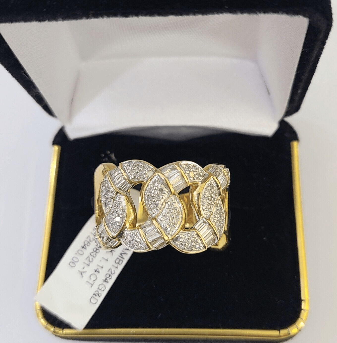 Real 10k Yellow Gold Diamond Mens Ring Band Wedding Genuine Natural - GoldenlinQ