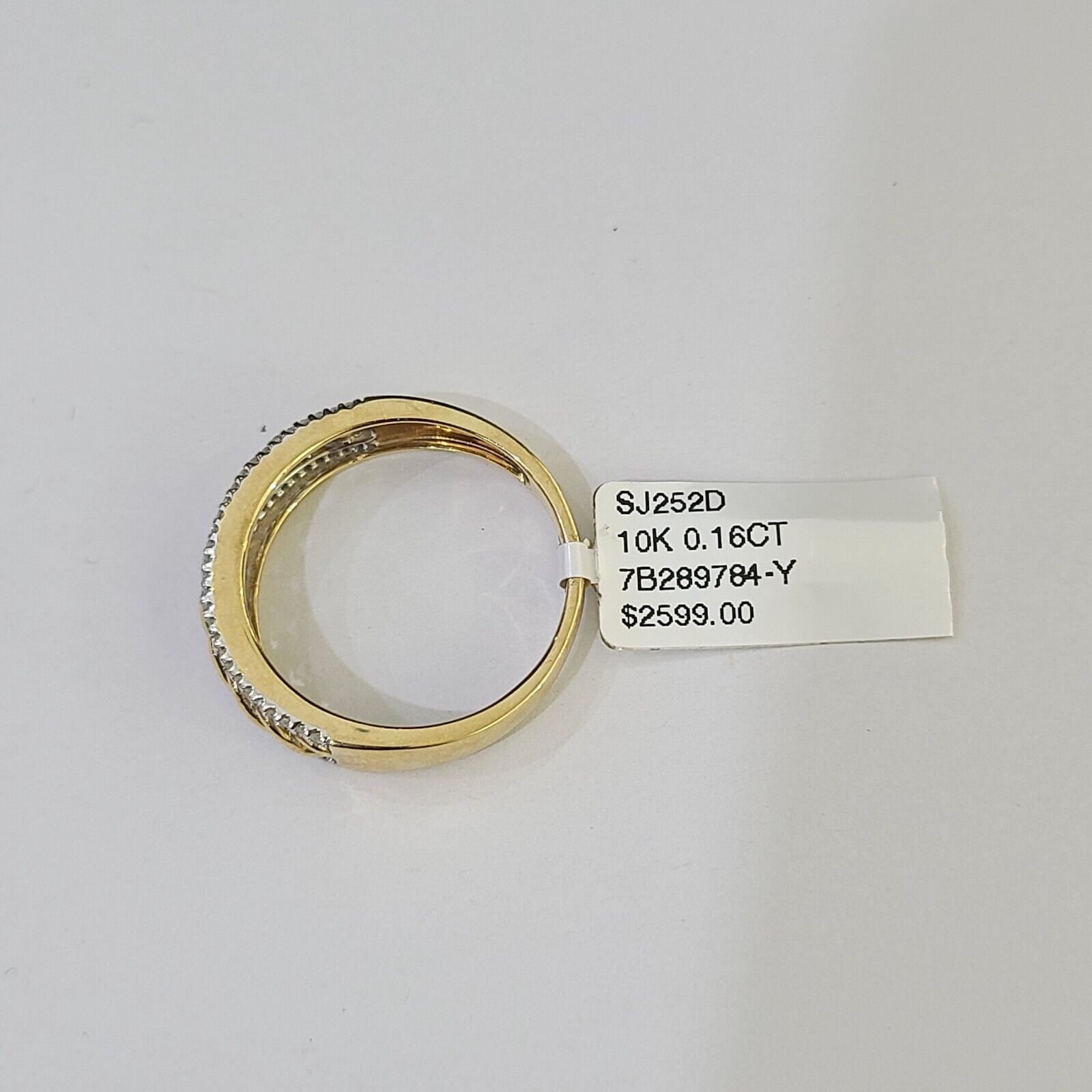 Real 10k Yellow Gold Diamond Mens Ring Band Wedding Genuine Natural - GoldenlinQ