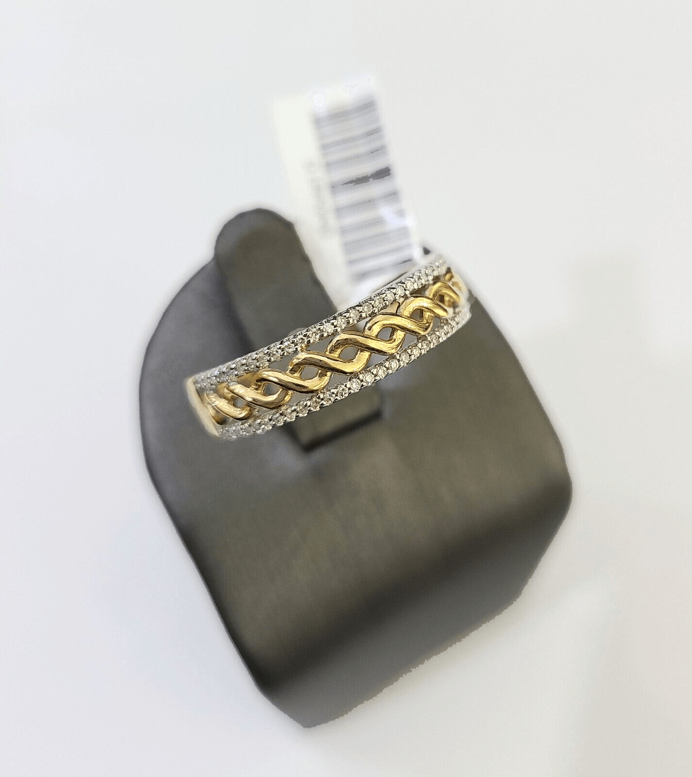 Real 10k Yellow Gold Diamond Mens Ring Band Wedding Genuine Natural - GoldenlinQ