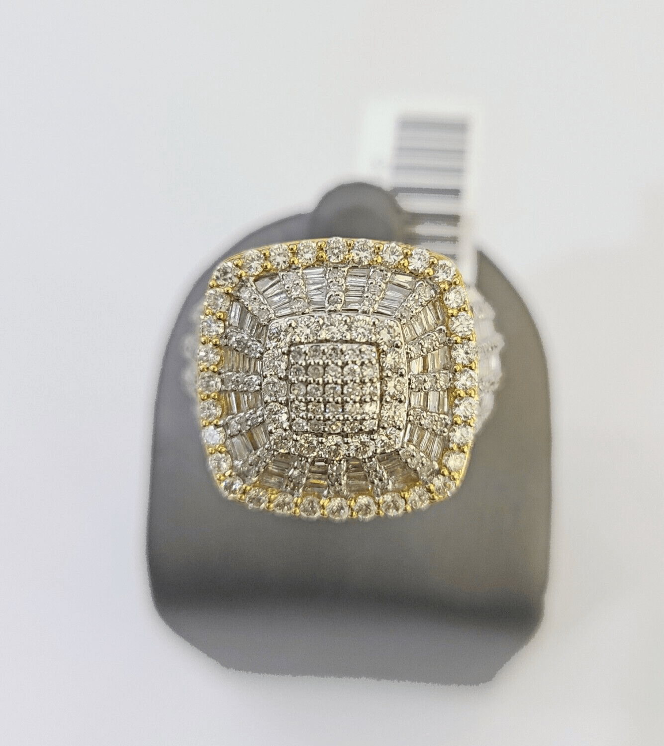 Real 10k Yellow Gold Diamond Mens Ring Band Wedding Genuine Natural - GoldenlinQ