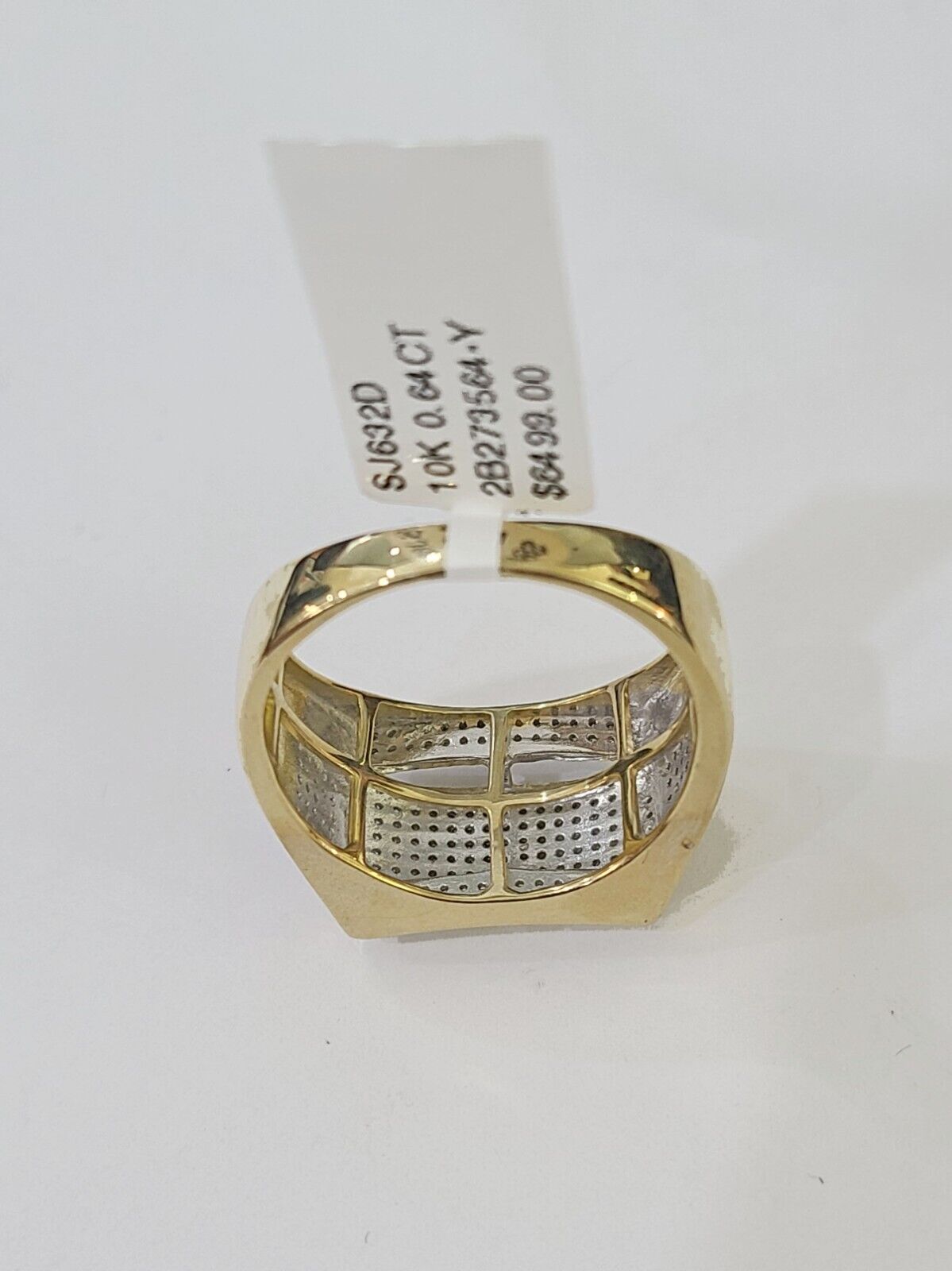Real 10k Yellow Gold Diamond Mens Ring Band Wedding Genuine Natural - GoldenlinQ