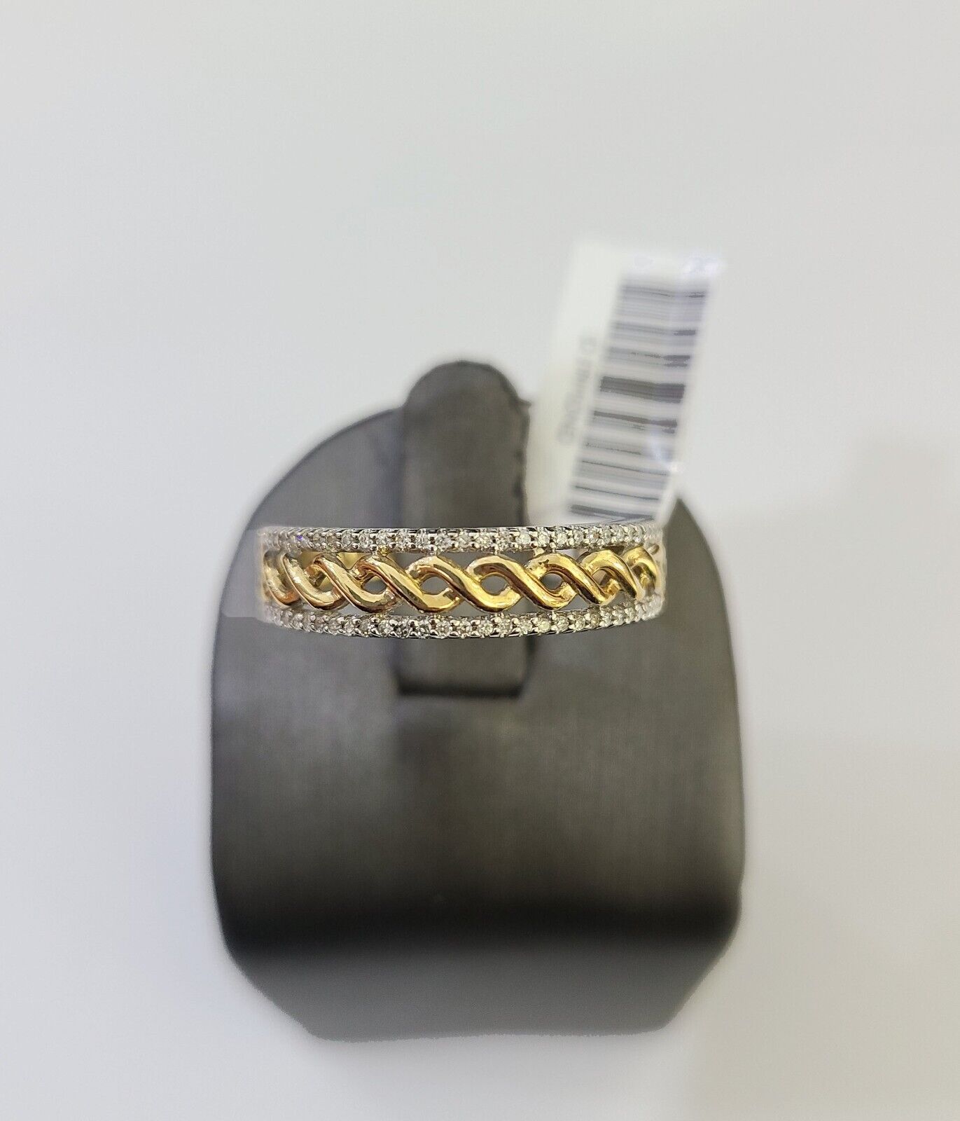 Real 10k Yellow Gold Diamond Mens Ring Band Wedding Genuine Natural - GoldenlinQ