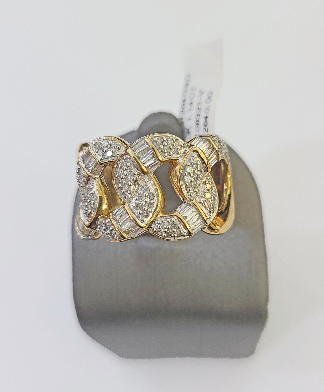 Real 10k Yellow Gold Diamond Mens Ring Band Wedding Genuine Natural - GoldenlinQ