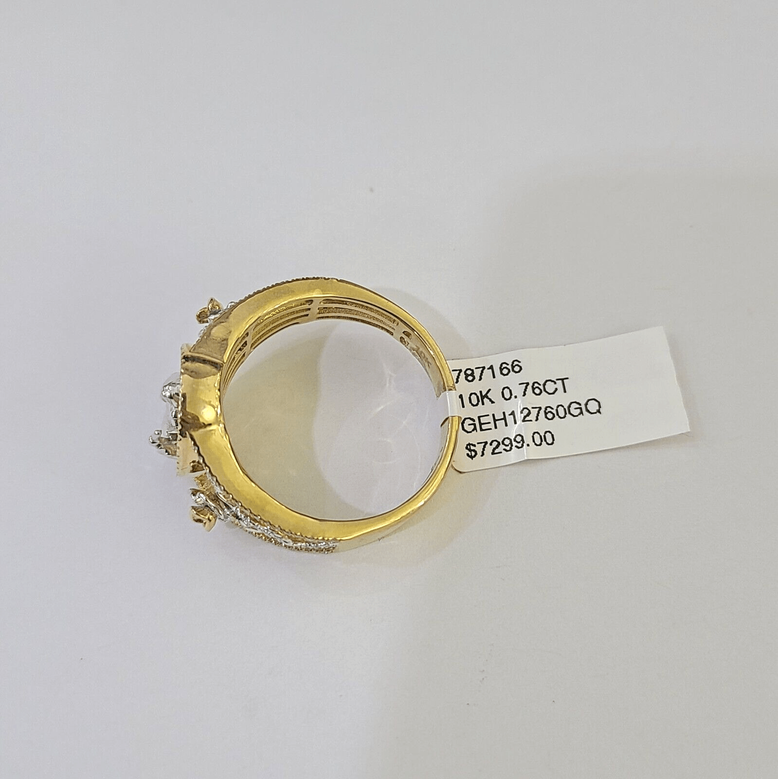 Real 10k Yellow Gold Diamond Mens Ring Jesus Band Wedding Casual Genuine Natural - GoldenlinQ