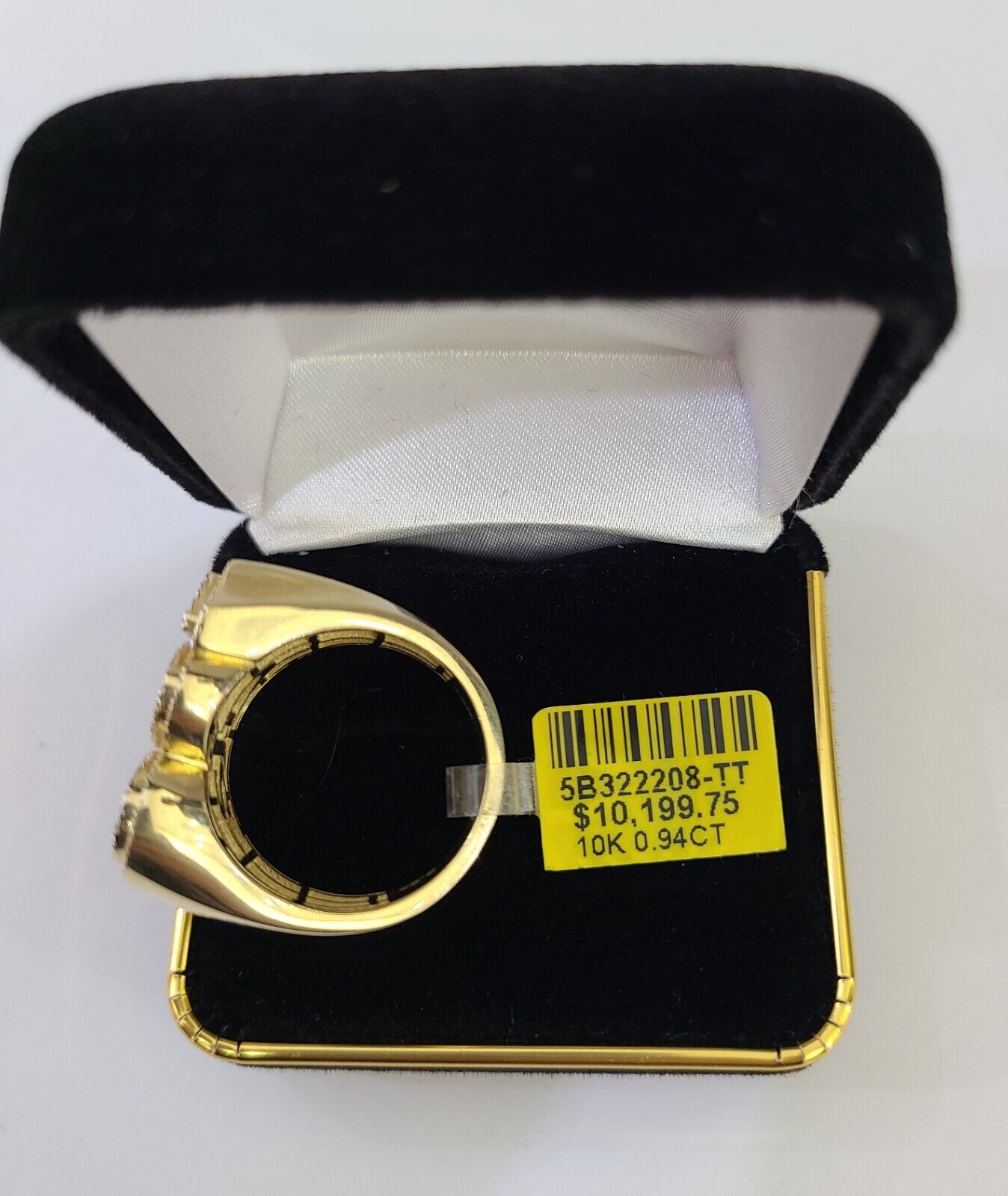 Real 10k Yellow Gold Diamond Ring 100 Shaped Men Ring - GoldenlinQ