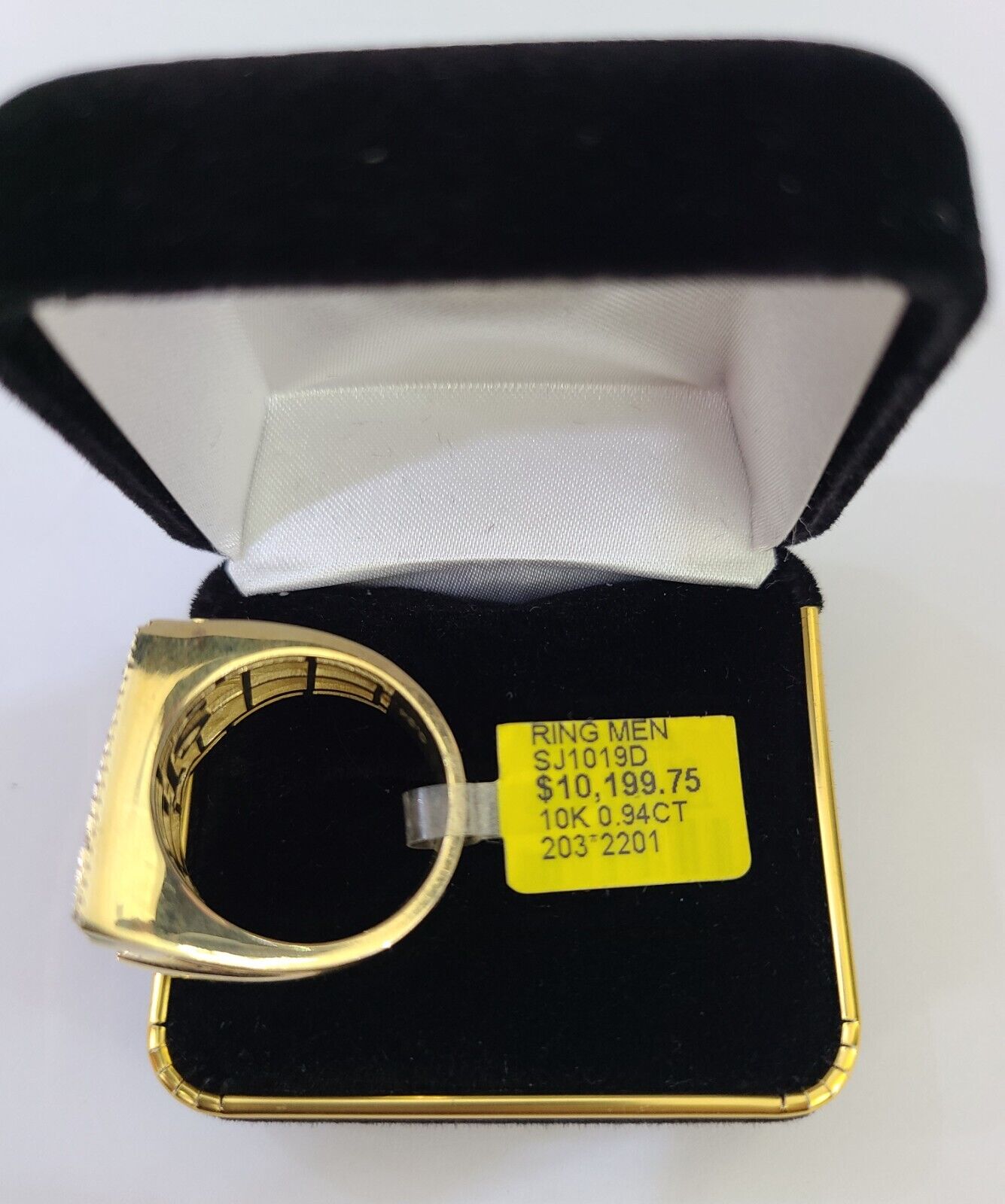 Real 10k Yellow Gold Diamond Ring 100 Shaped Men Ring - GoldenlinQ