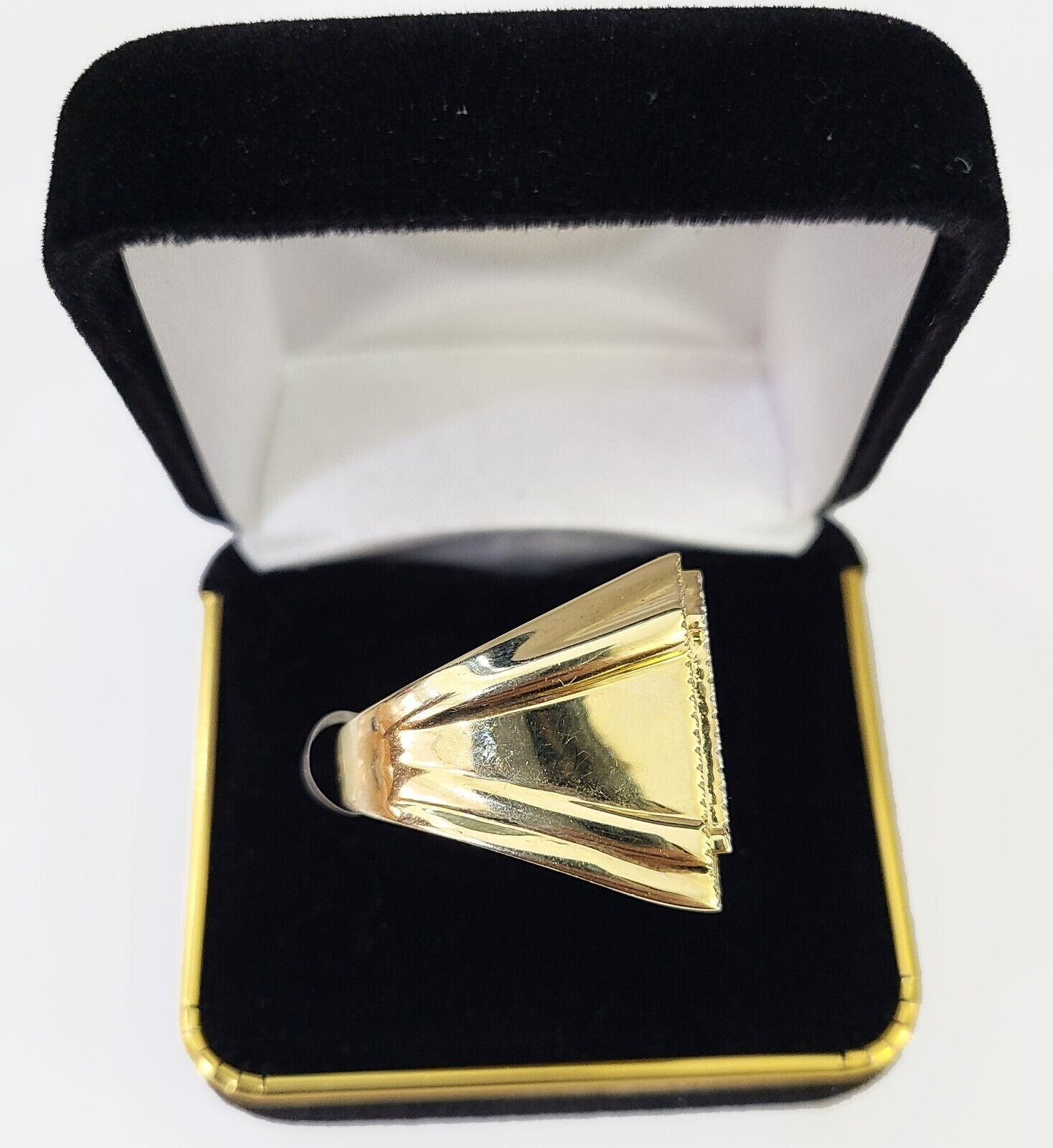 Real 10k Yellow Gold Diamond Ring 100 Shaped Men Ring - GoldenlinQ