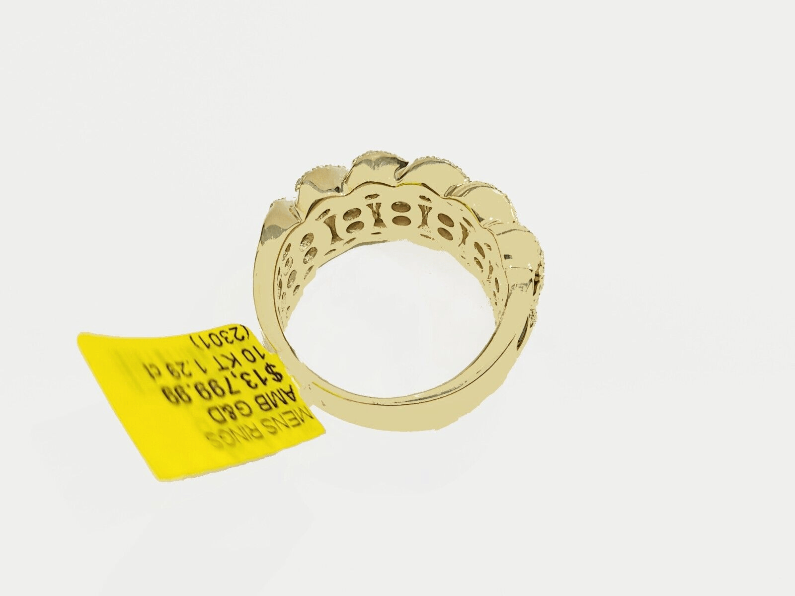 Real 10k Yellow Gold Diamond Ring Band Genuine 1.29CT Diamonds 10kt Size 10 - GoldenlinQ