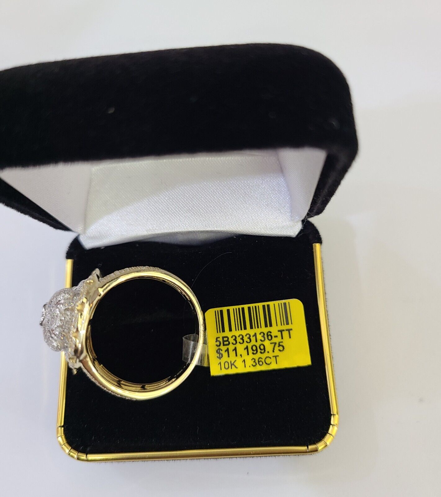 Real 10k Yellow Gold Diamond Ring Dog Face Shaped Men Ring - GoldenlinQ