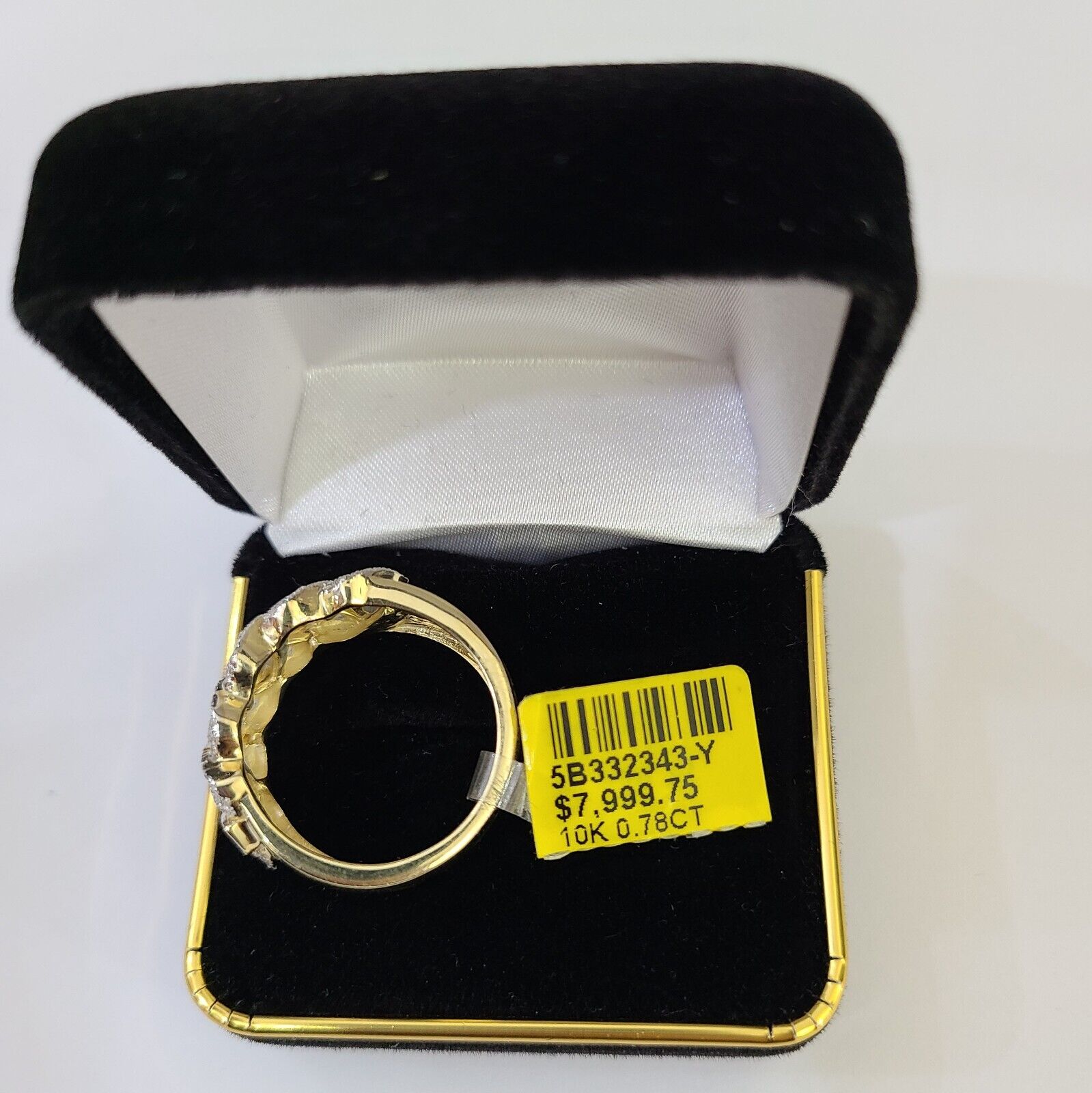 Real 10k Yellow Gold Diamond Ring Men Engagement Wedding Ring - GoldenlinQ