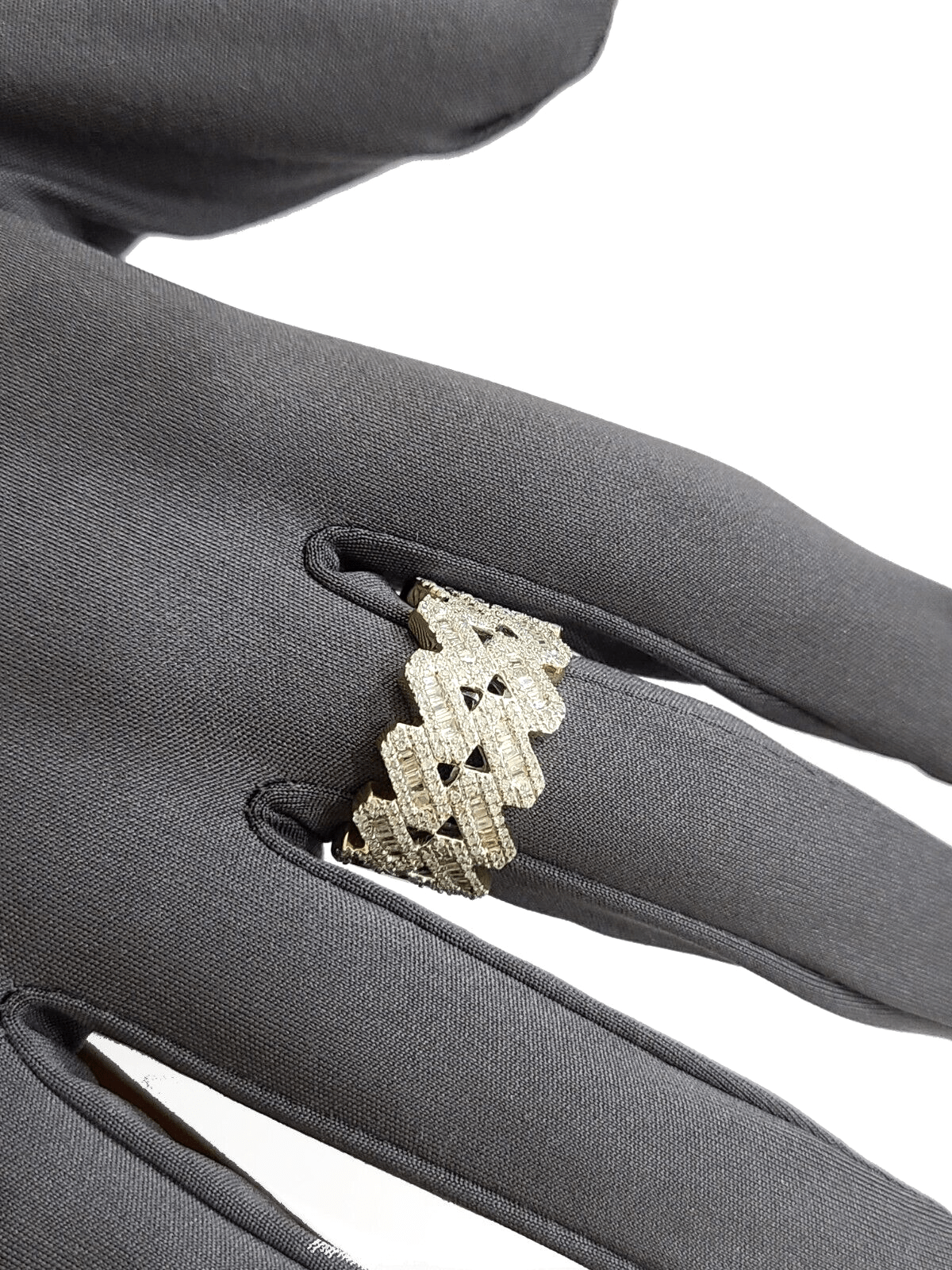 Real 10k Yellow Gold Diamond Ring White Genuine 1.10CT Diamonds 10kt Size 10 - GoldenlinQ