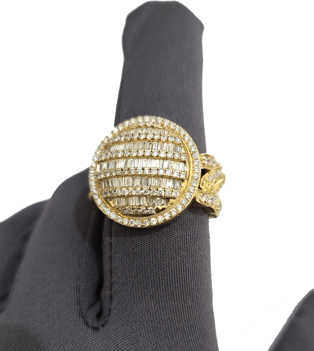 Real 10k Yellow Gold Diamond Ring White Genuine 1.72CT Diamonds 10kt Size 10 - GoldenlinQ