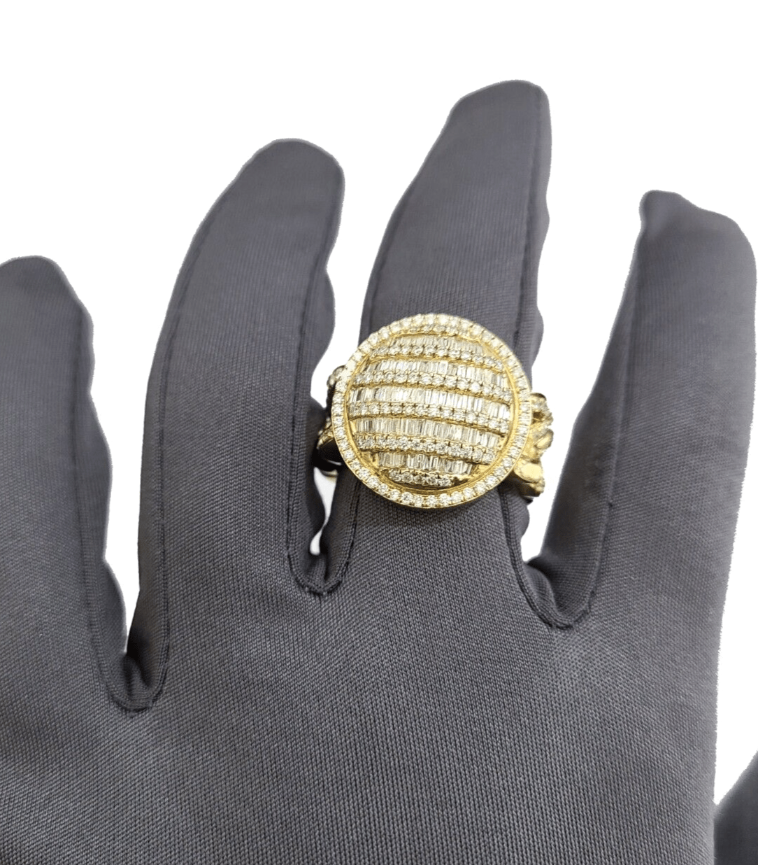 Real 10k Yellow Gold Diamond Ring White Genuine 1.72CT Diamonds 10kt Size 10 - GoldenlinQ