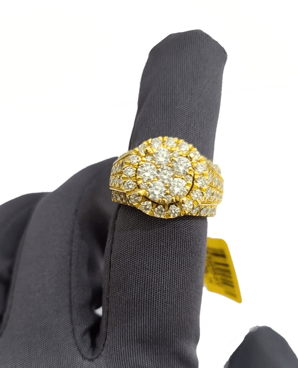 Real 10k Yellow Gold Diamond Ring White Genuine 2.56CT Diamonds 10kt Size 10 - GoldenlinQ