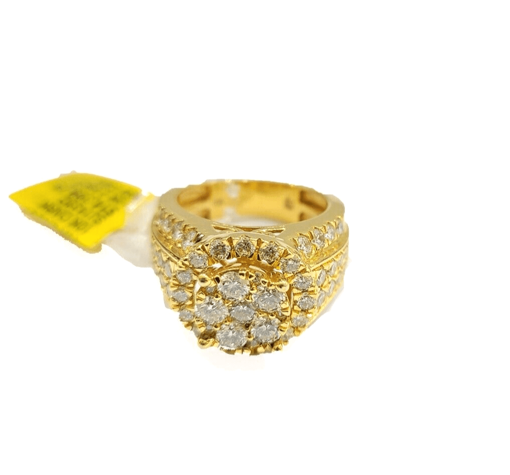 Real 10k Yellow Gold Diamond Ring White Genuine 2.56CT Diamonds 10kt Size 10 - GoldenlinQ