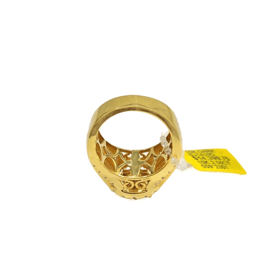 Real 10k Yellow Gold Diamond Ring White Genuine 2.56CT Diamonds 10kt Size 10 - GoldenlinQ