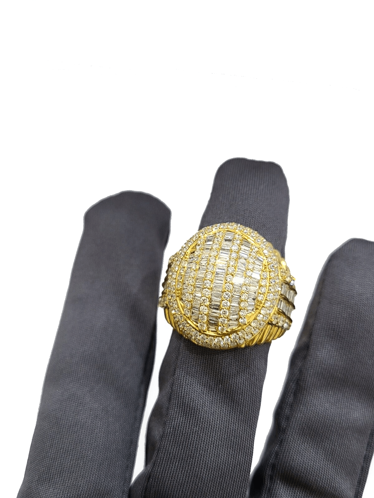 Real 10k Yellow Gold Diamond Ring White Genuine 3.42CT Diamonds 10kt Size 10 - GoldenlinQ