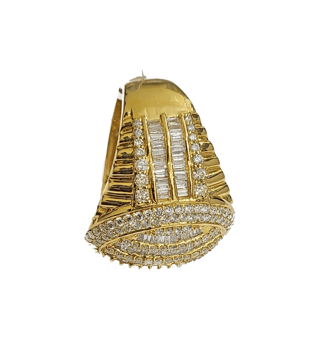 Real 10k Yellow Gold Diamond Ring White Genuine 3.42CT Diamonds 10kt Size 10 - GoldenlinQ