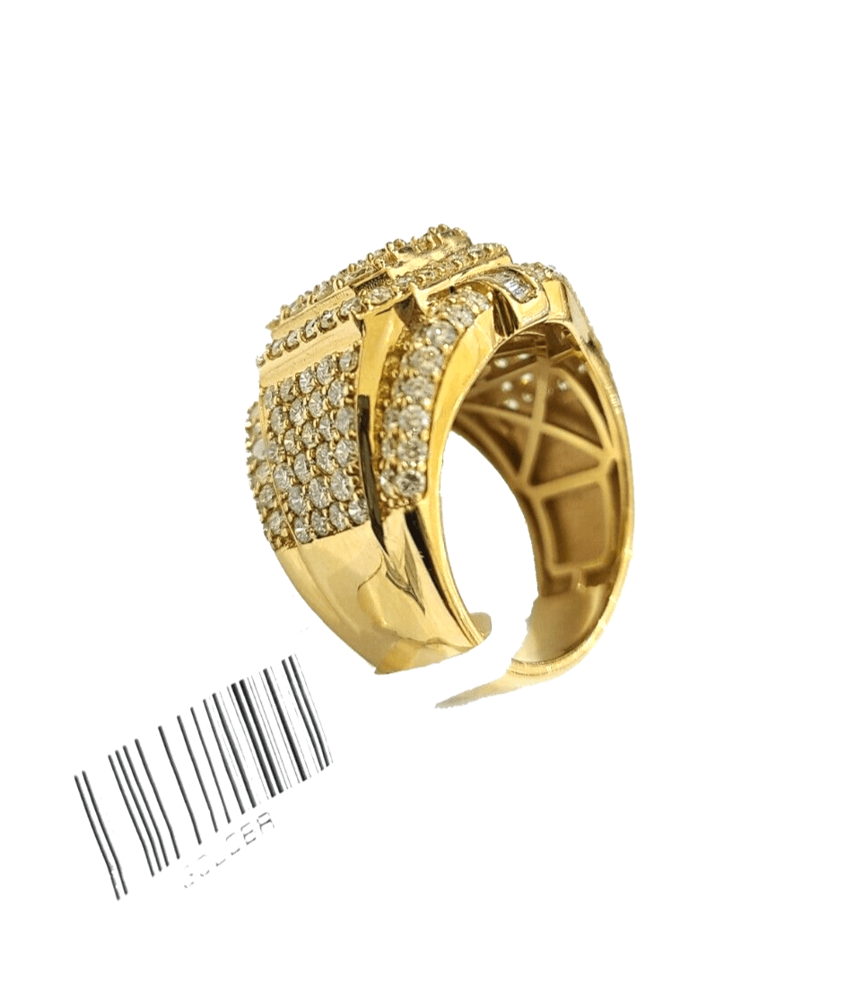 Real 10k Yellow Gold Diamond Ring White Genuine 4.09CT Diamonds 10kt Size 10 - GoldenlinQ