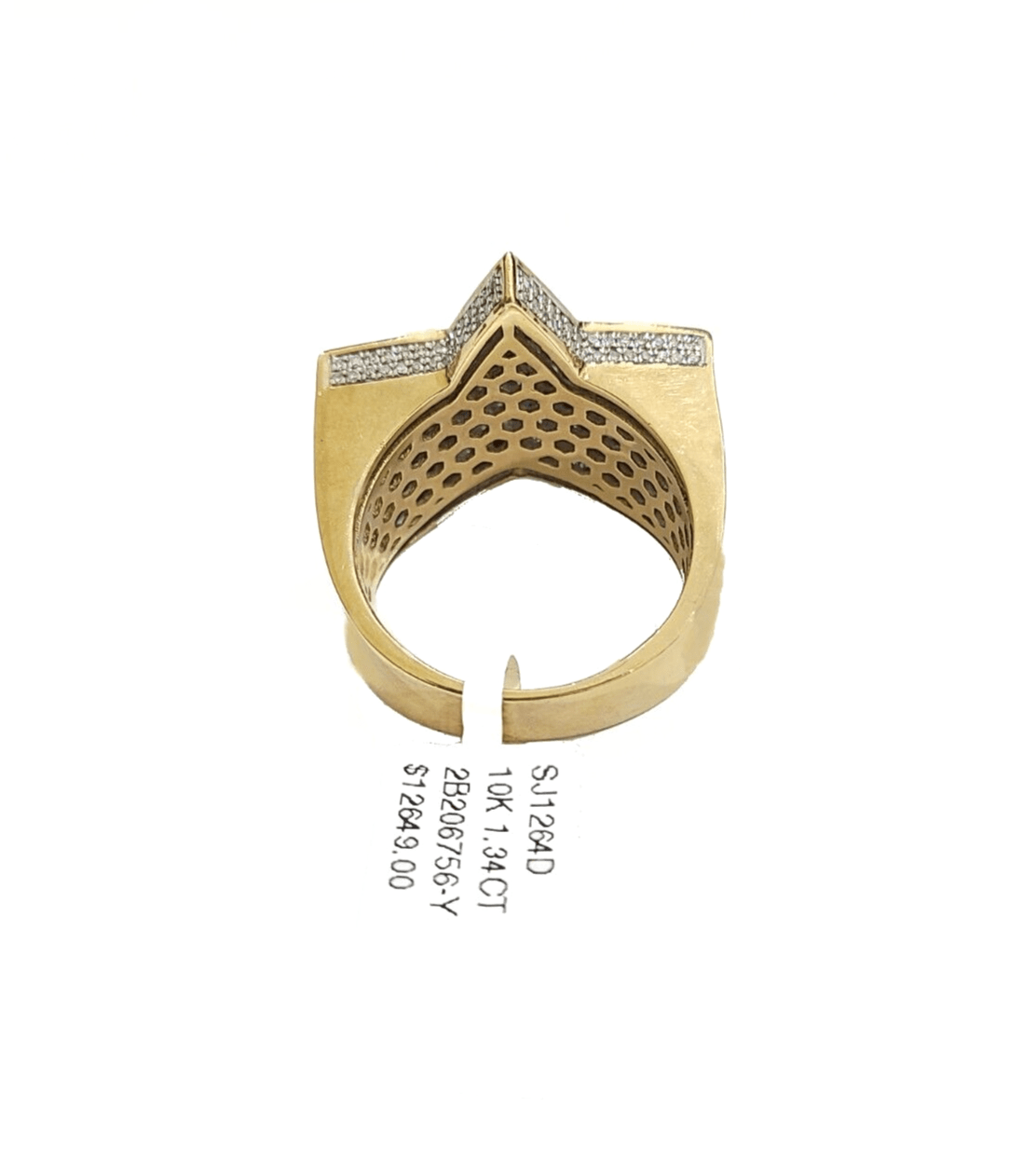 Real 10k Yellow Gold Diamond Star Ring Band Genuine 1.34CT Diamonds 10kt Size 10 - GoldenlinQ