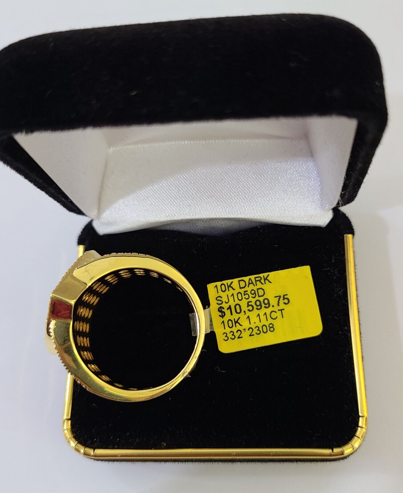 Real 10k Yellow Gold Diamonds Mens Ring Natural Diamond Heart Shaped Size 10 - GoldenlinQ