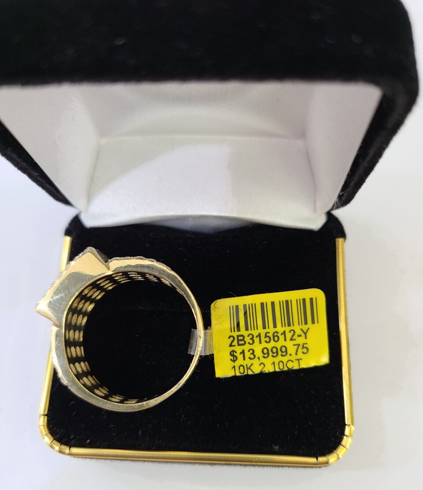 Real 10k Yellow Gold Diamonds Mens Ring Natural Diamond Square Sized Size 10 - GoldenlinQ