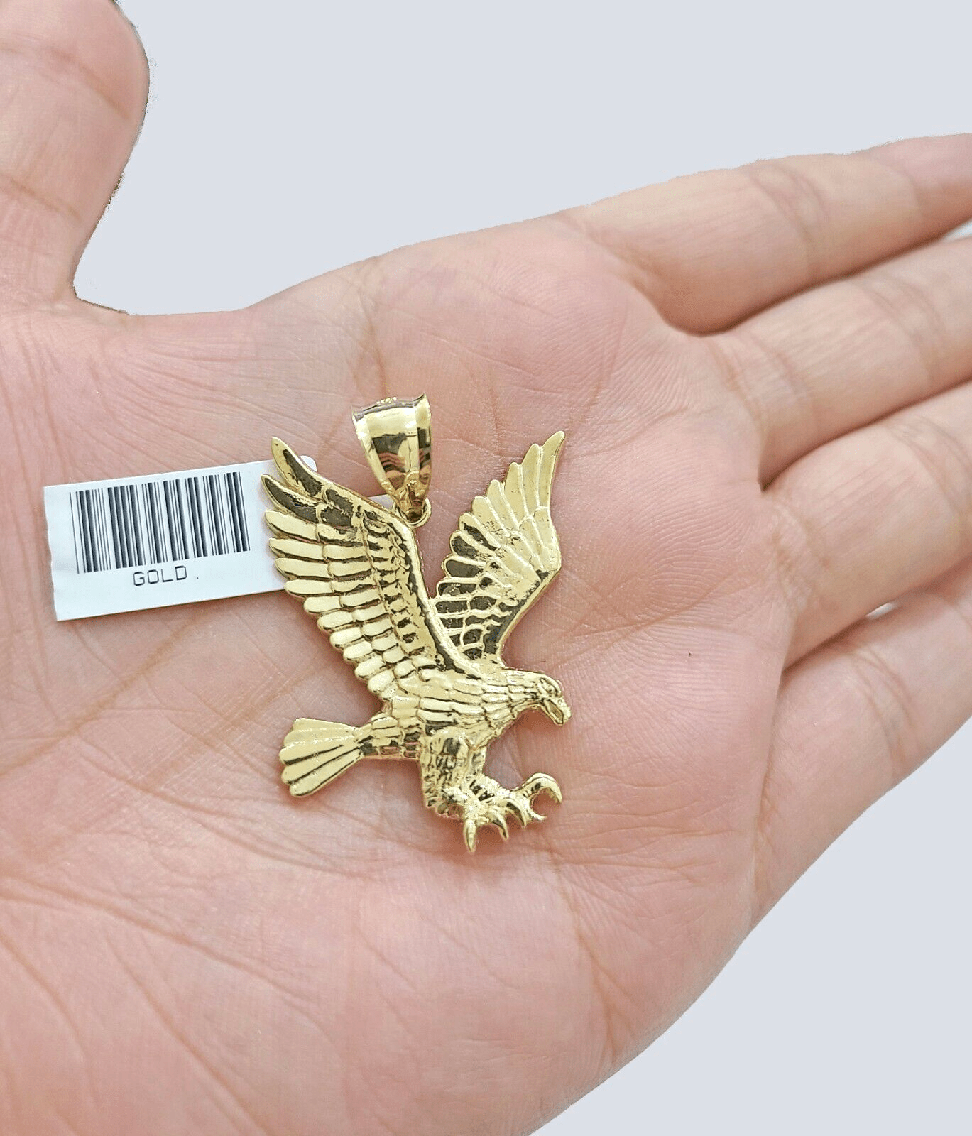 Real 10k Yellow Gold Eagle Bird Charm Pendant 10kt for Chain - GoldenlinQ