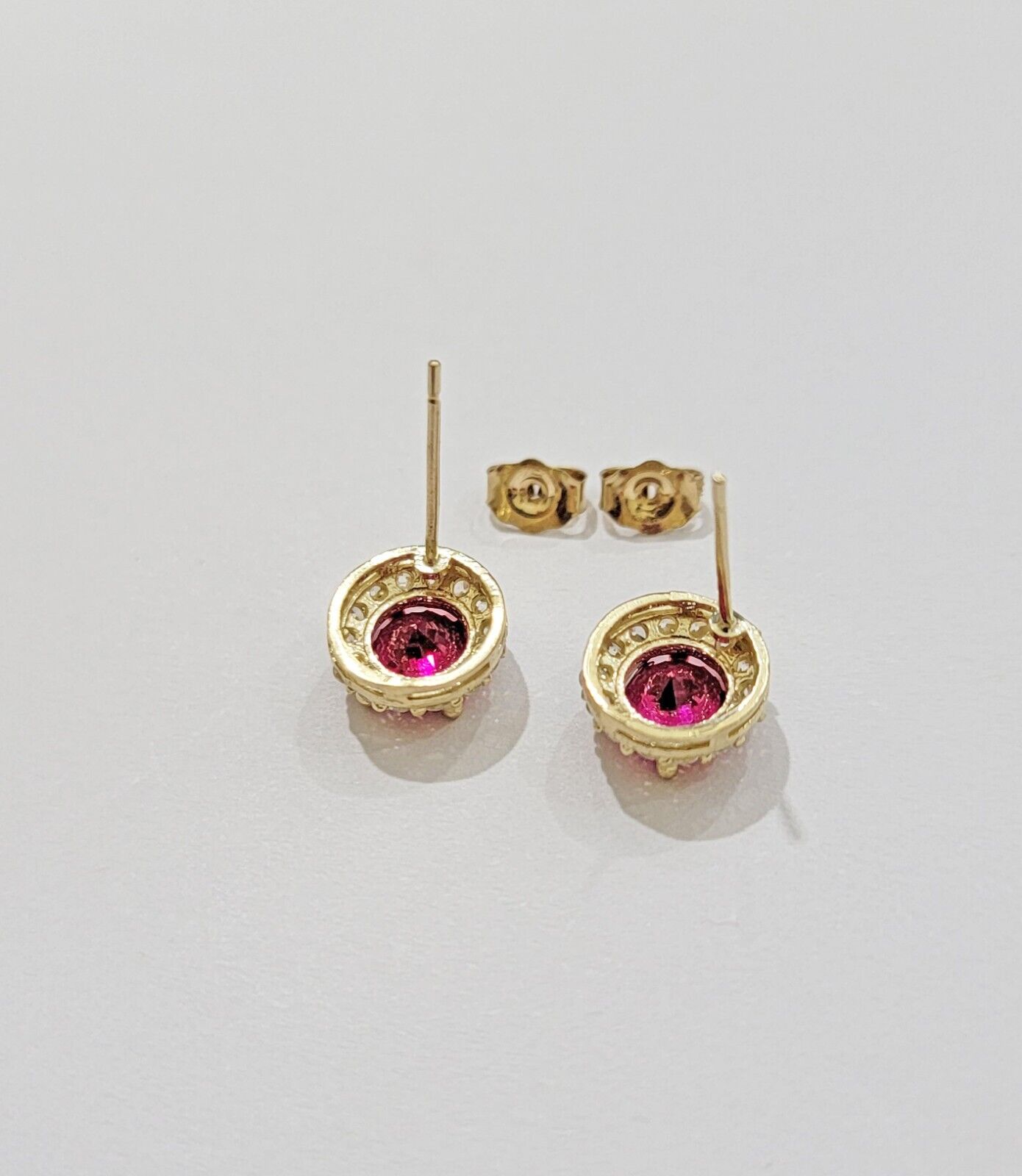 Real 10k Yellow Gold earring ring and pendant Ruby set for ladies / Women , 10KT - GoldenlinQ