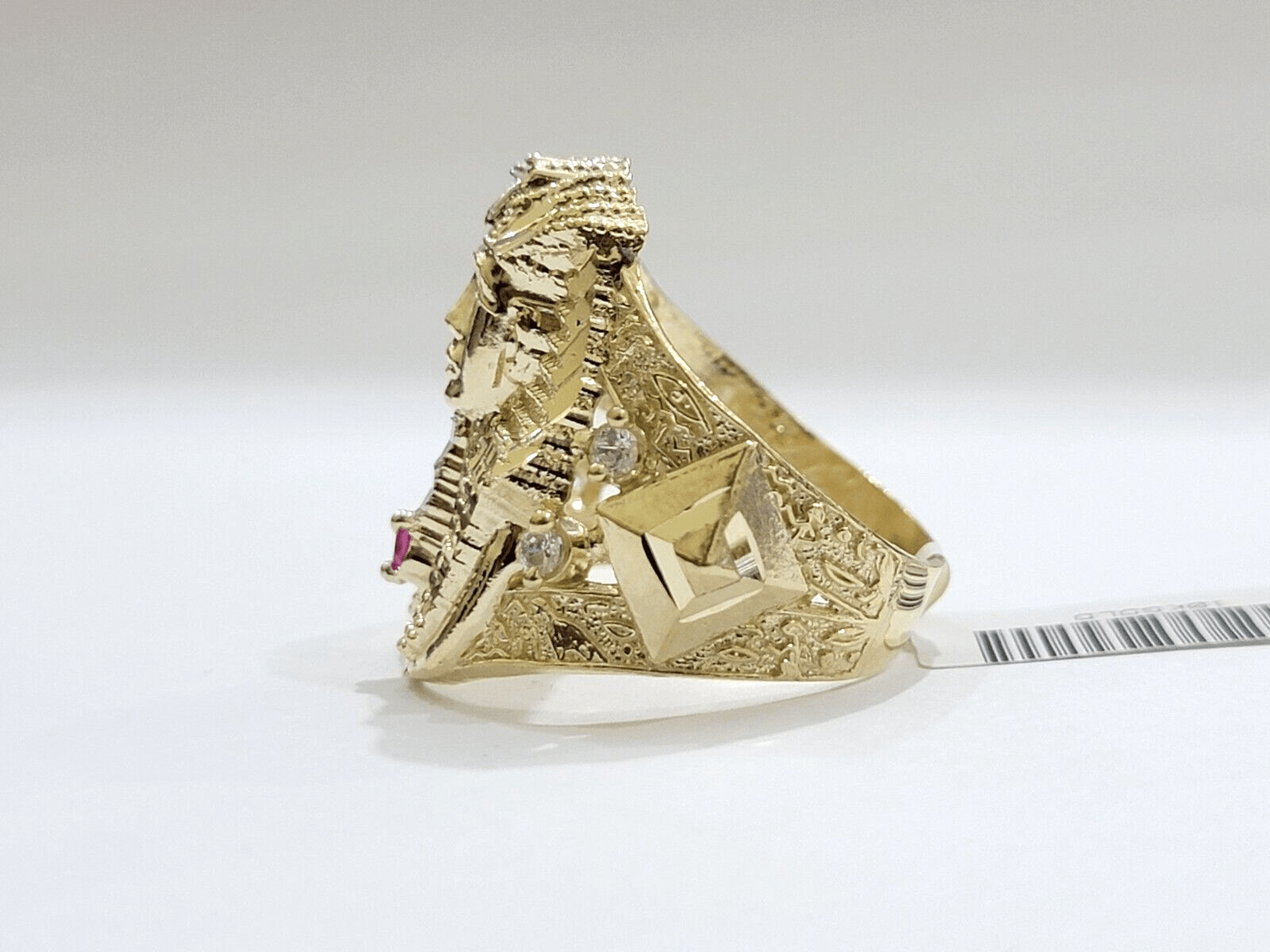 Real 10k Yellow Gold Egyptian Pharaoh Ring Size 10 Men Women - GoldenlinQ