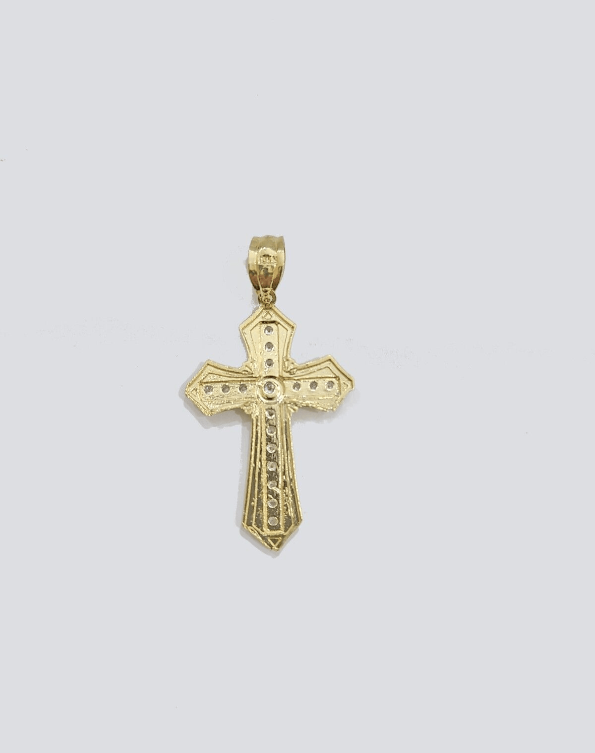 Real 10k Yellow Gold Franco Chain 2.5mm 26" inch Necklace Jesus Cross Charm 10kt - GoldenlinQ