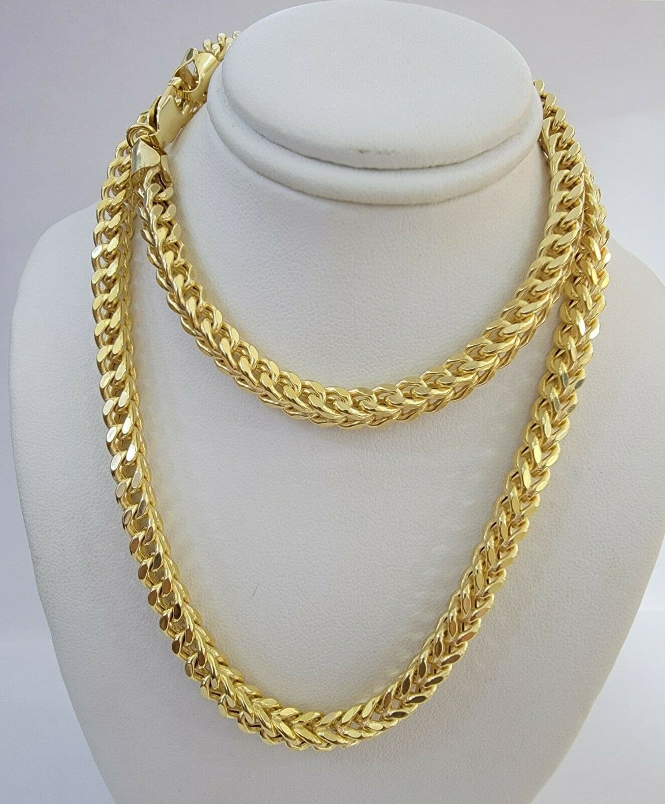 Real 10k Yellow Gold Franco Chain 26" Necklace 6mm Thick, 10kt Men's, STRONG - GoldenlinQ
