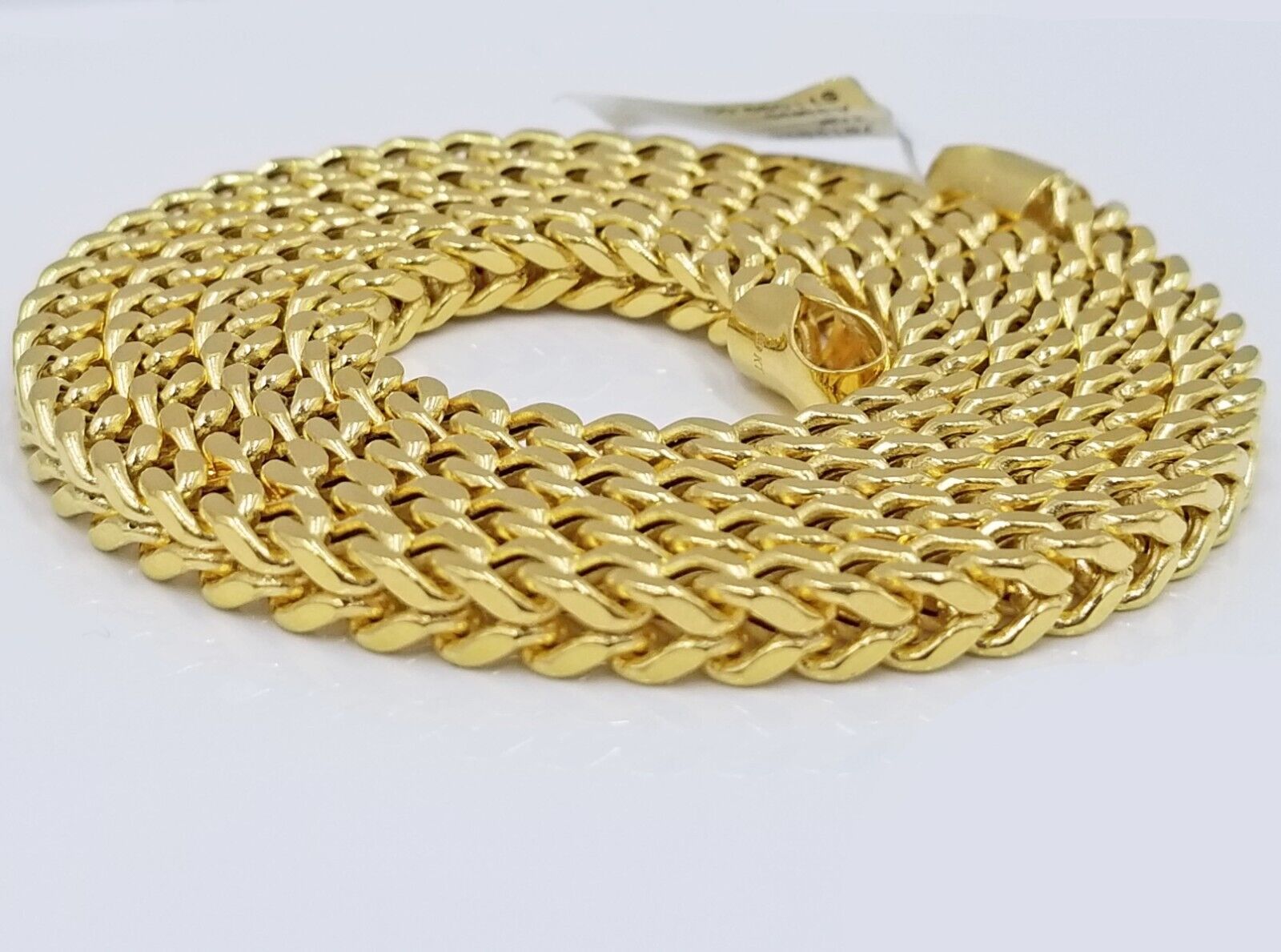 Real 10k Yellow Gold Franco chain Necklace 5mm 28" inch Men's 10 KT gold chain - GoldenlinQ