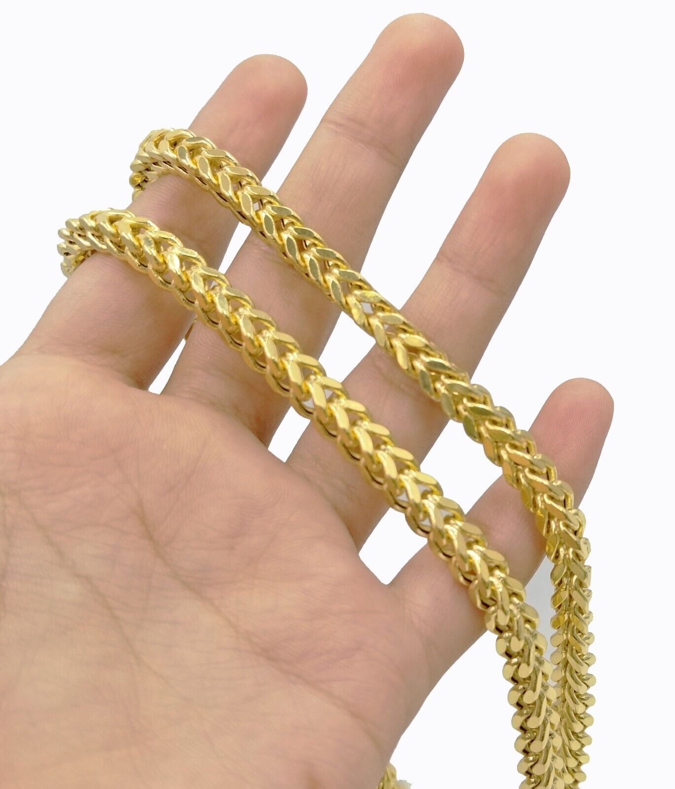 Real 10k Yellow Gold Franco Necklace 5mm 26" inch For Men's 10kt Chain - GoldenlinQ