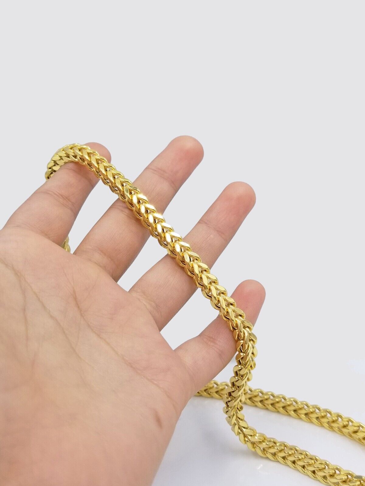 Real 10k Yellow Gold Franco Necklace 5mm 26" inch For Men's 10kt Chain - GoldenlinQ